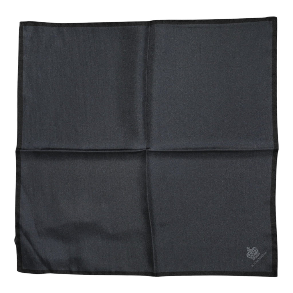 Dunkelgrauer quadratischer Foulard aus Seide mit DG Crown-Motiv