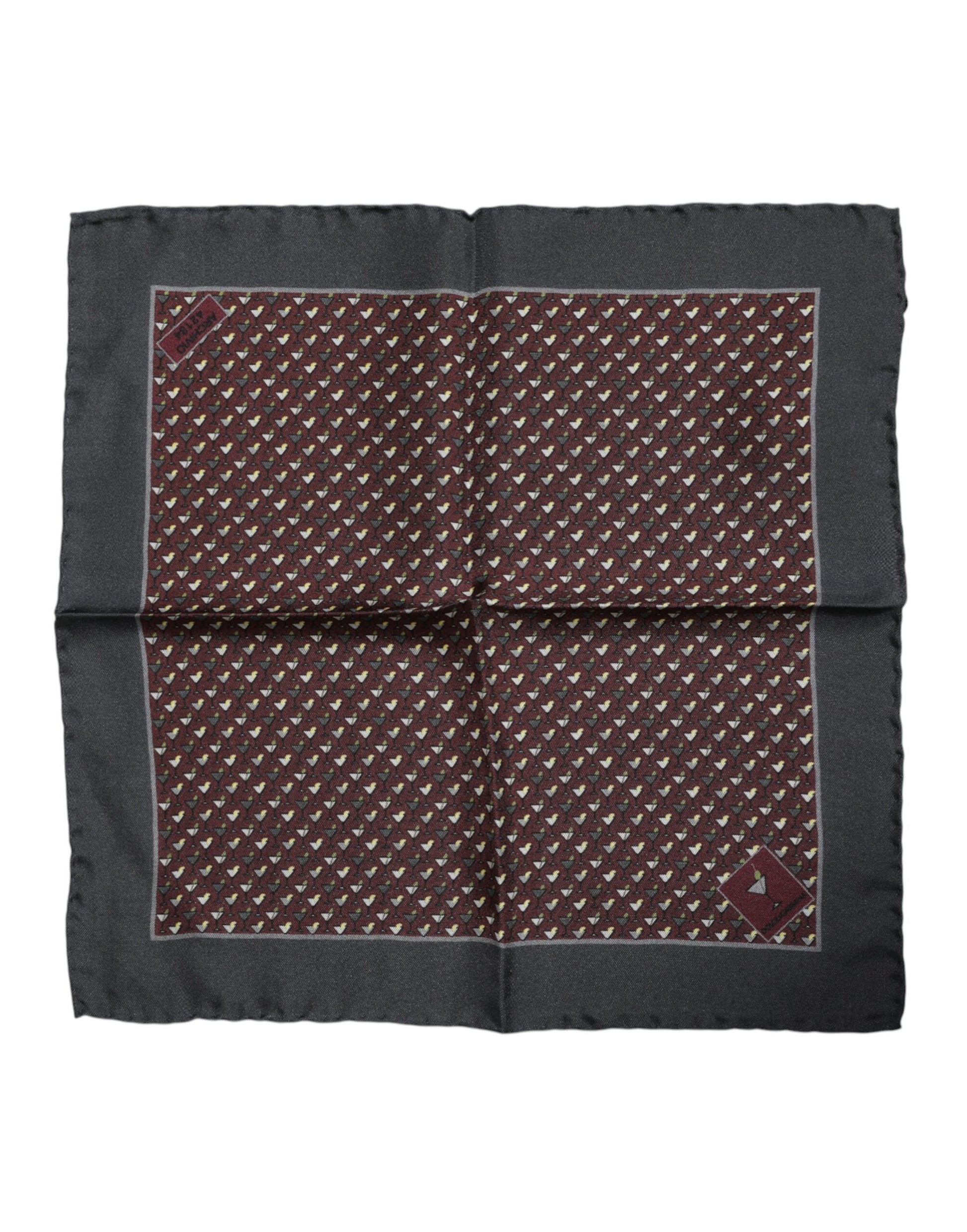 Kastanienbrauner quadratischer Foulard aus Cocktailseide