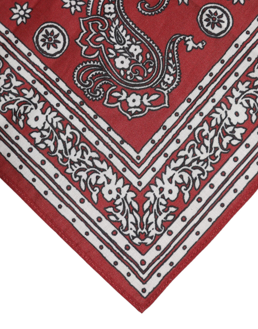Roter quadratischer Foulard aus Baumwolle mit Blumenmuster