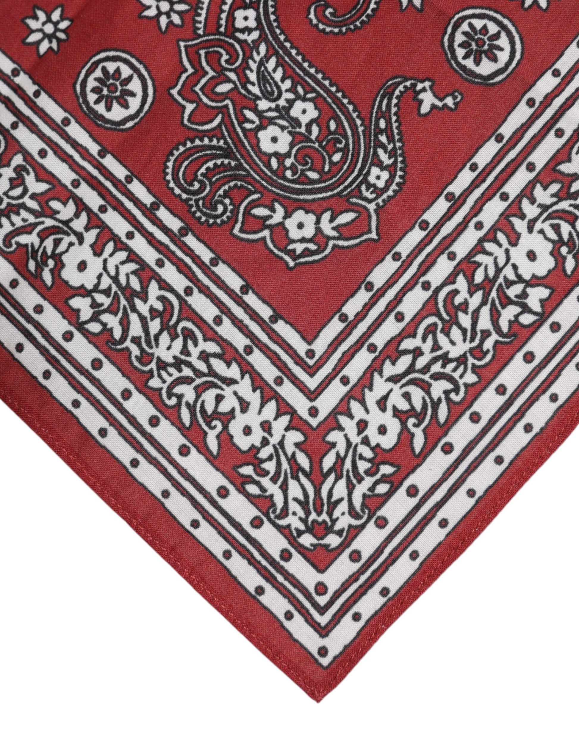 Roter quadratischer Foulard aus Baumwolle mit Blumenmuster
