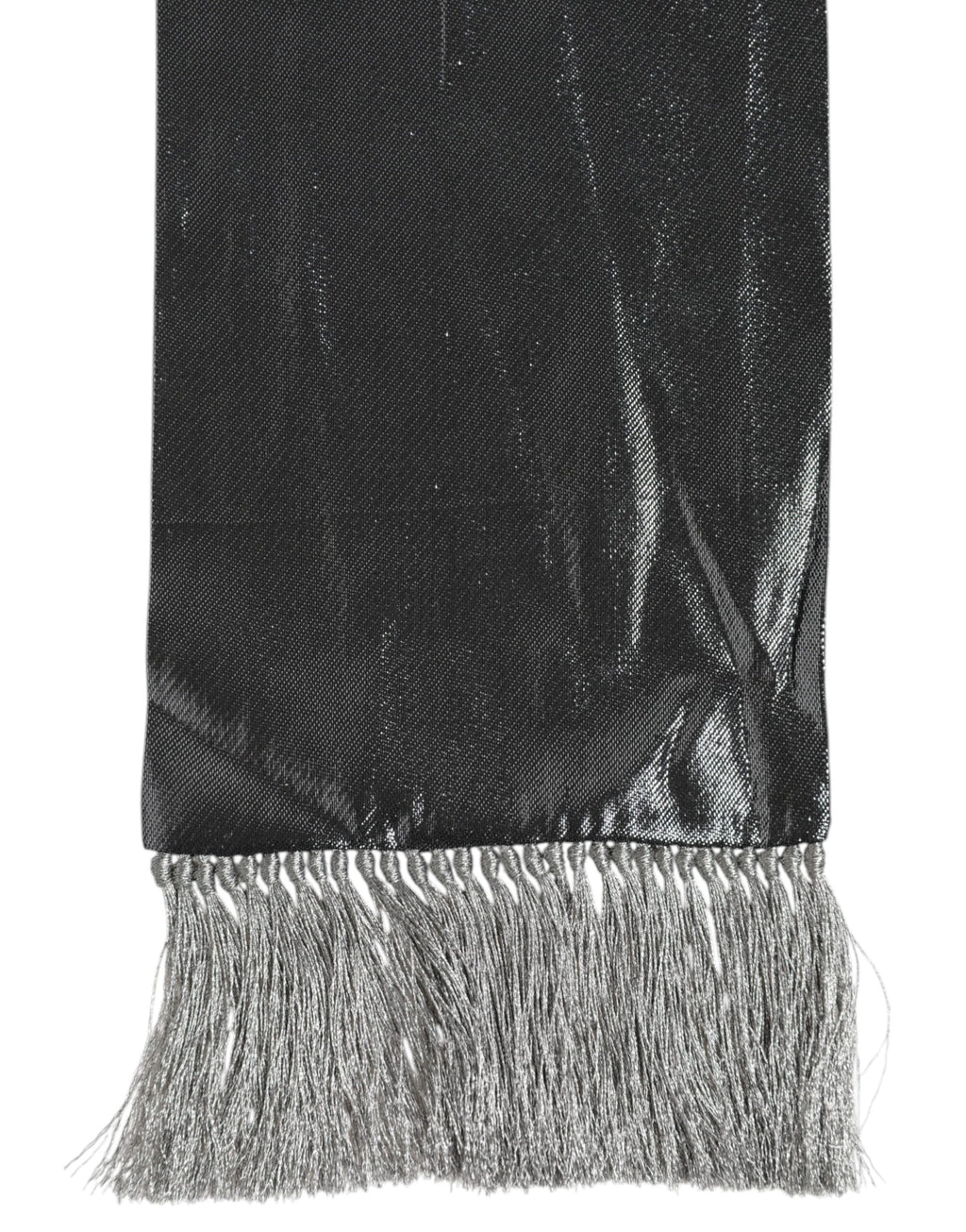 Foulard-Schal mit Seidenfransen in Metallic-Grau