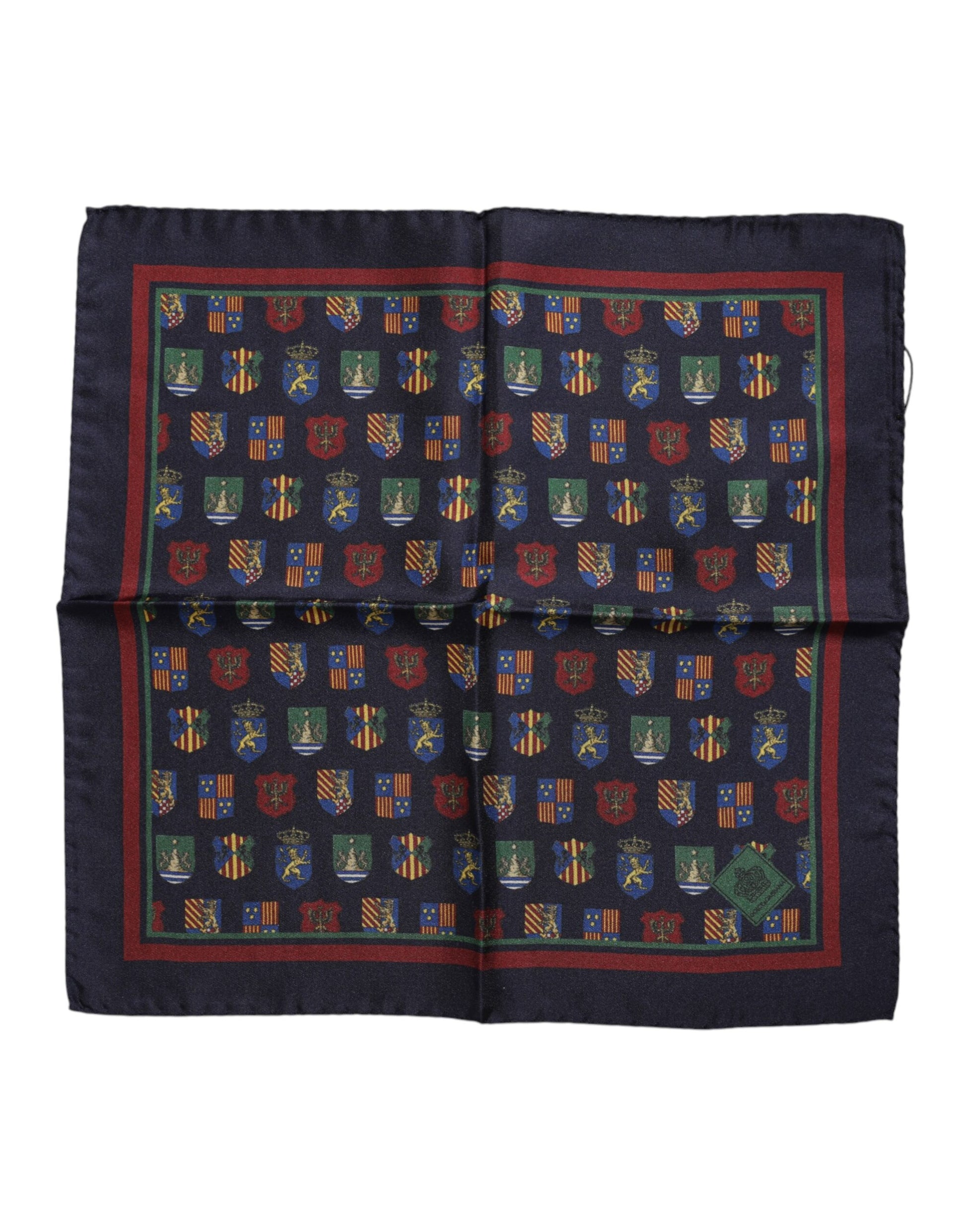 Quadratischer Foulard-Schal mit mehrfarbigen Medaillen