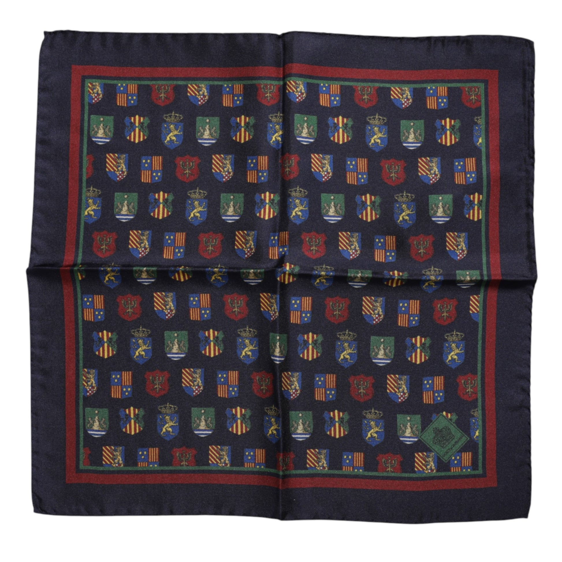 Quadratischer Foulard-Schal mit mehrfarbigen Medaillen