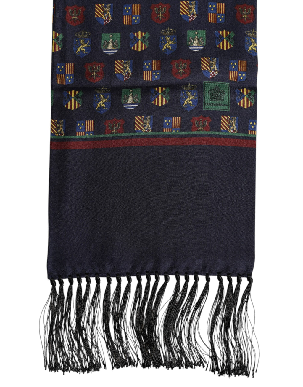 Blauer Foulard-Schal aus Seide mit Fransen