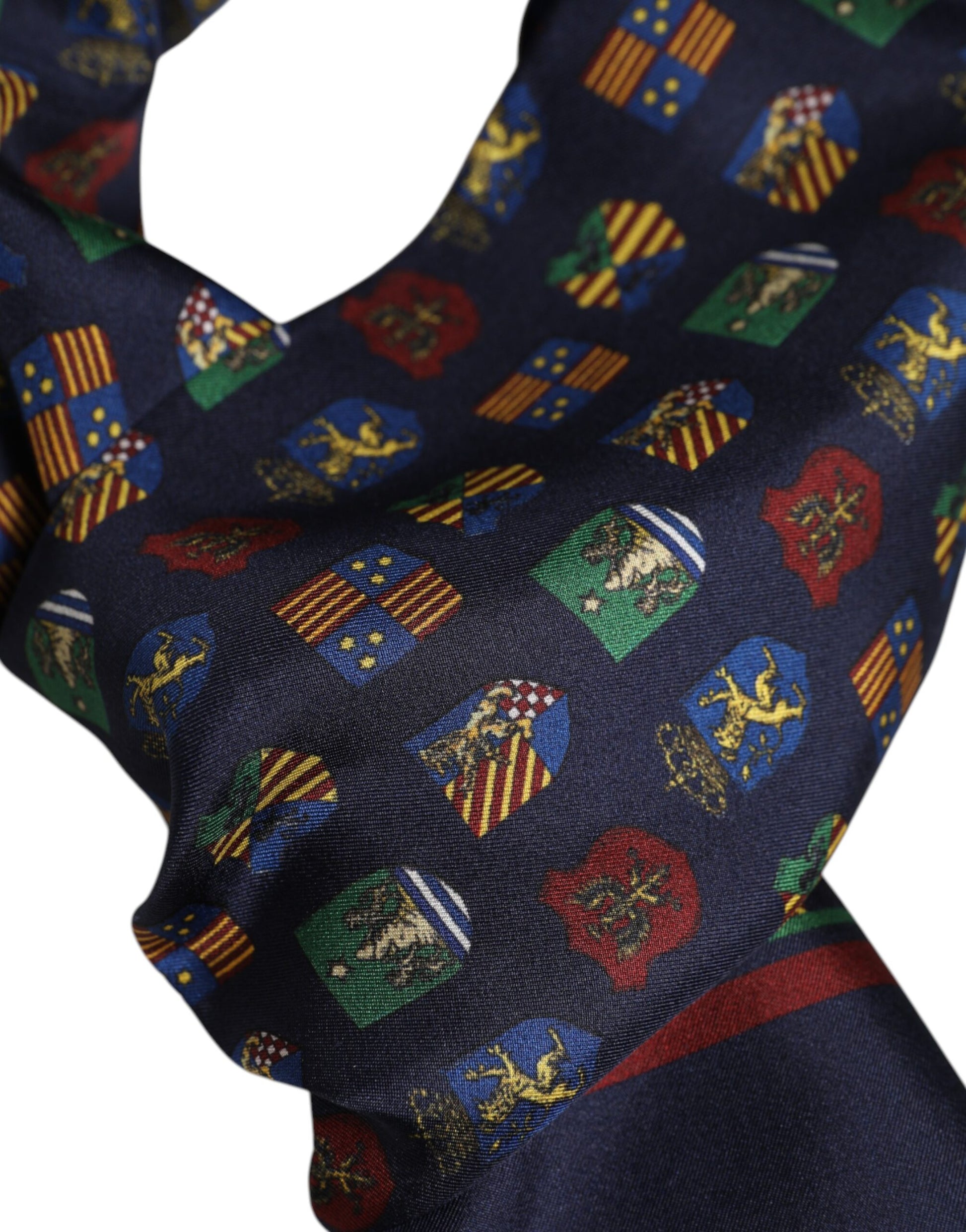 Blauer Foulard-Schal aus Seide mit Fransen