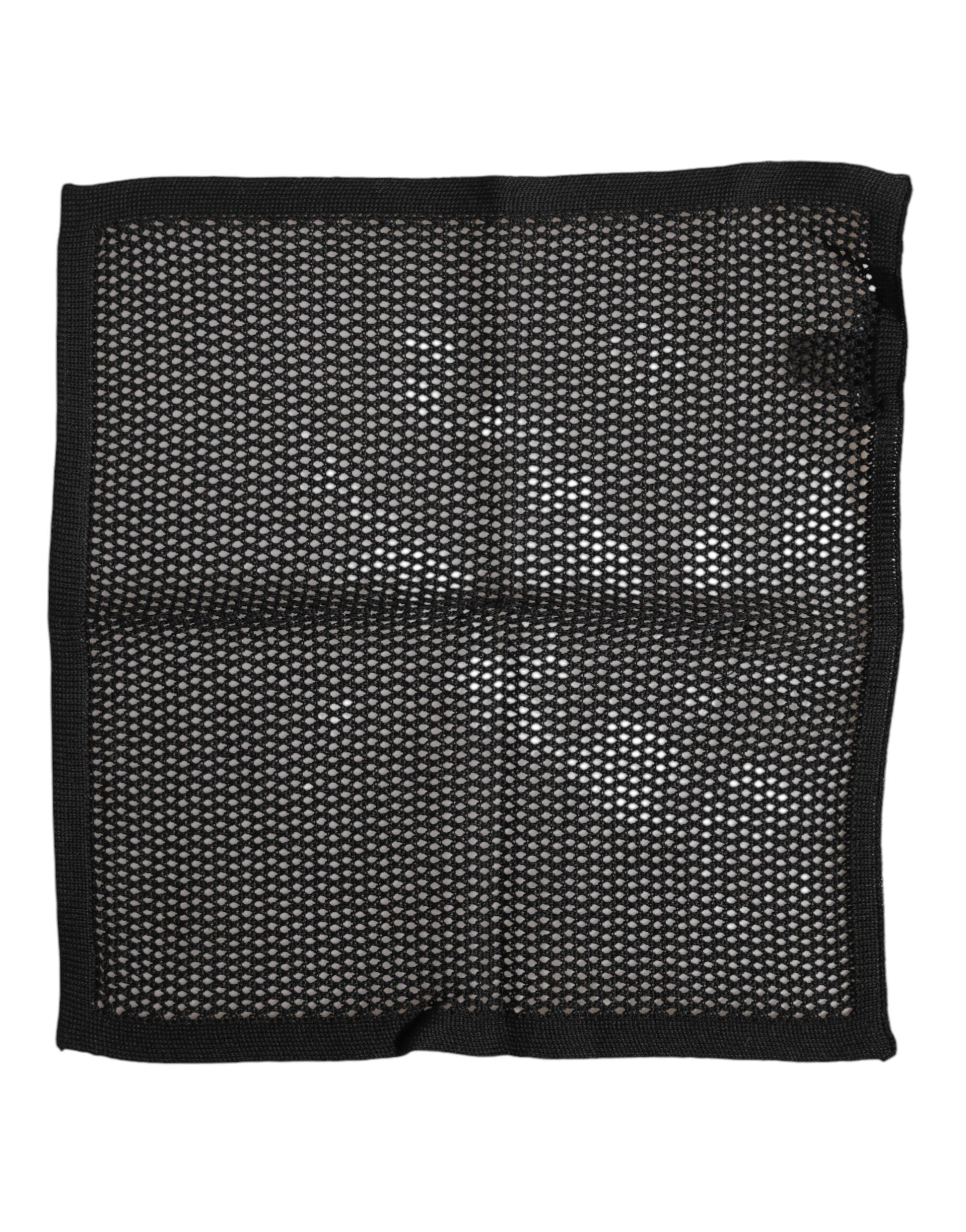 Schwarz gemusterter quadratischer Foulard aus Baumwolle