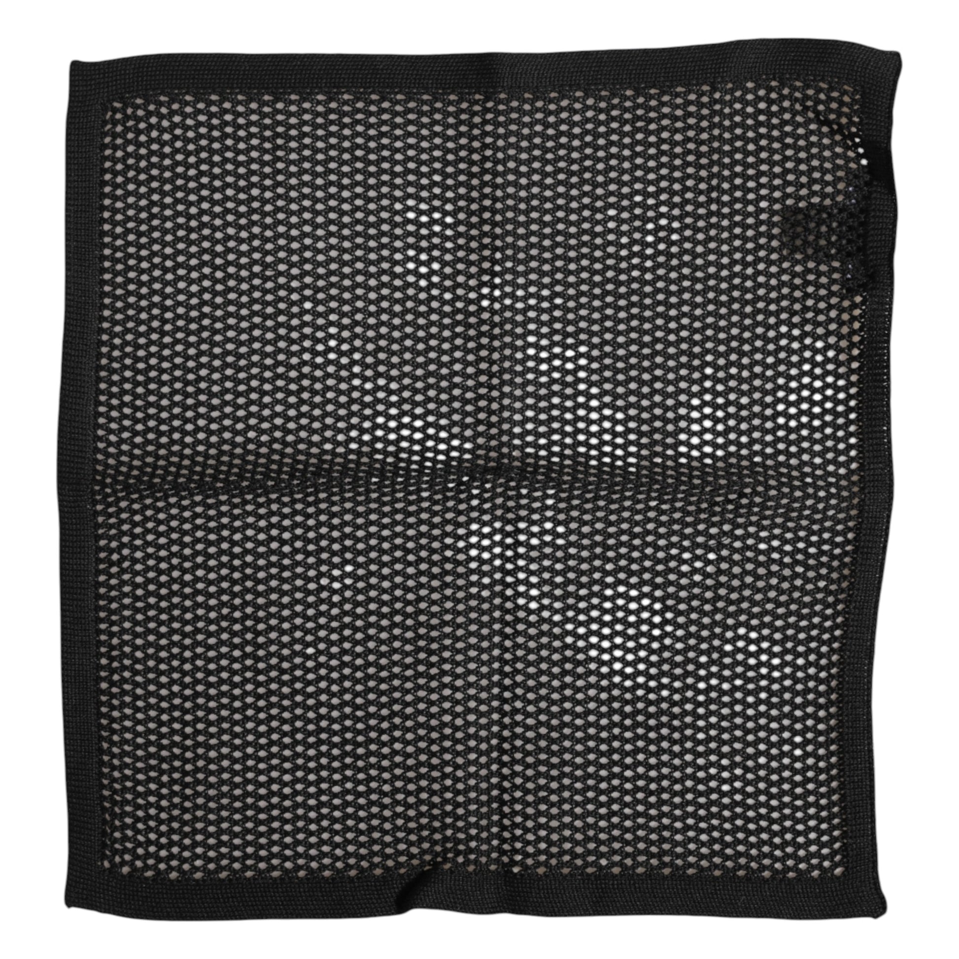 Schwarz gemusterter quadratischer Foulard aus Baumwolle