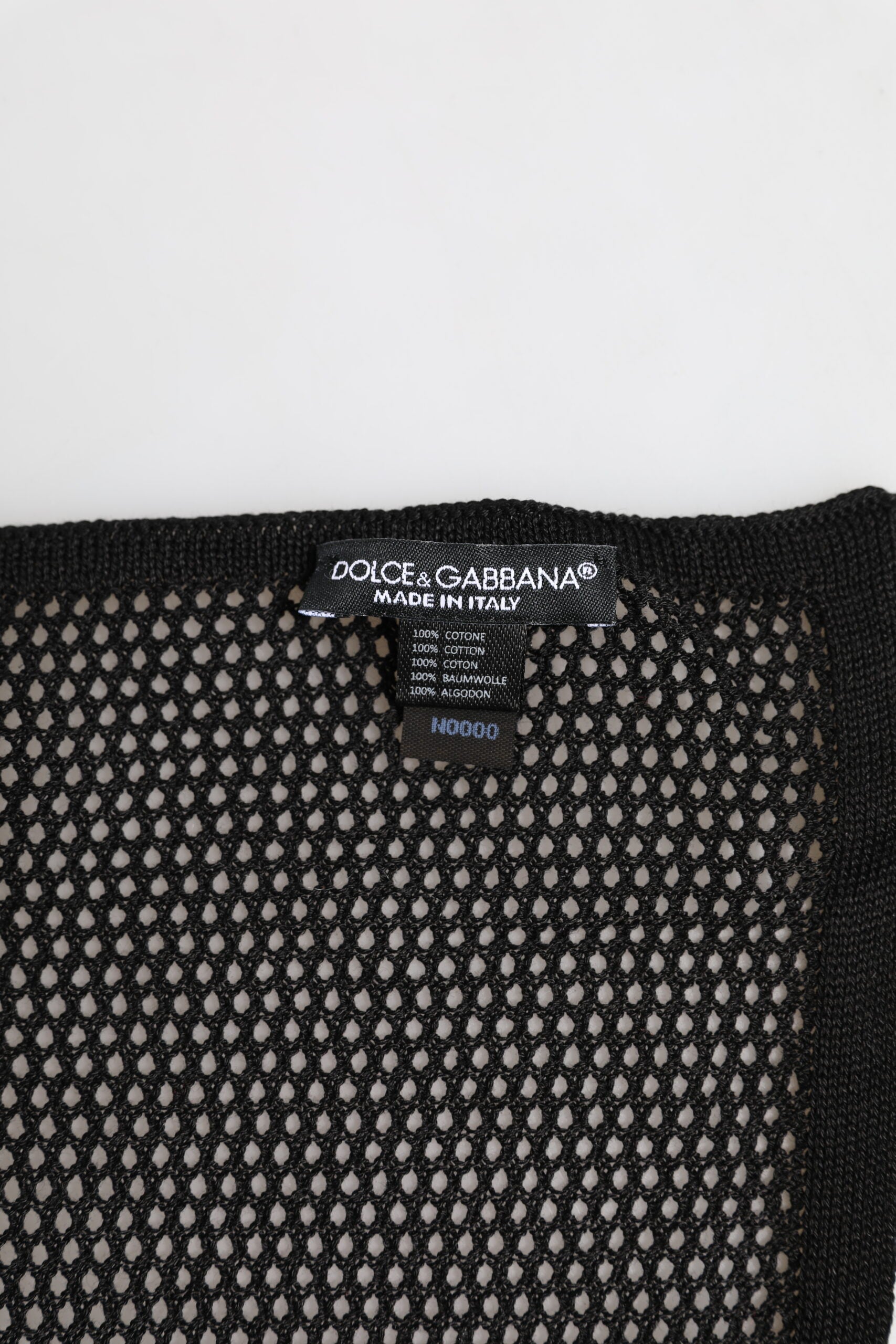 Schwarz gemusterter quadratischer Foulard aus Baumwolle