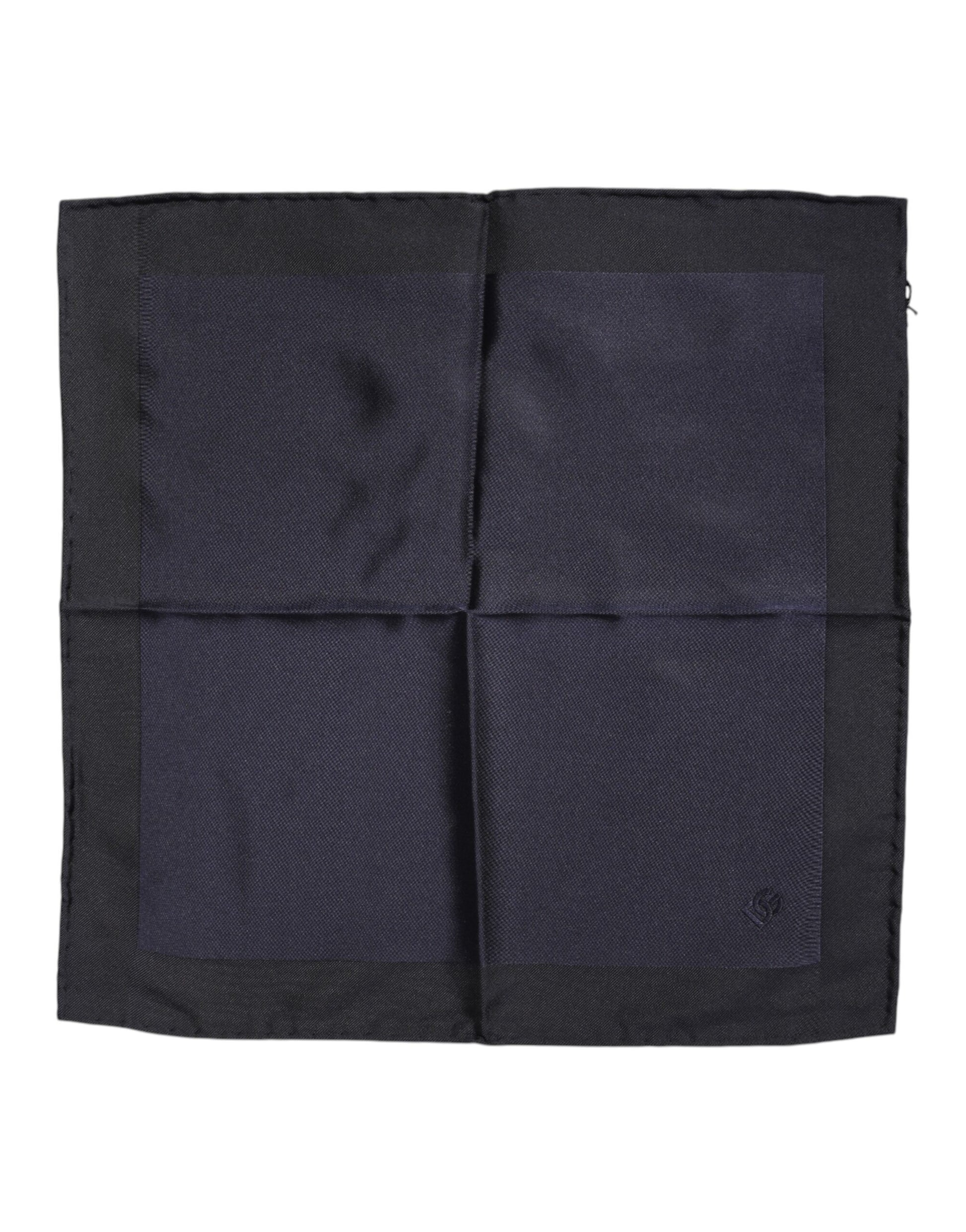 Dunkelblauer quadratischer Foulard aus Seide für Herren