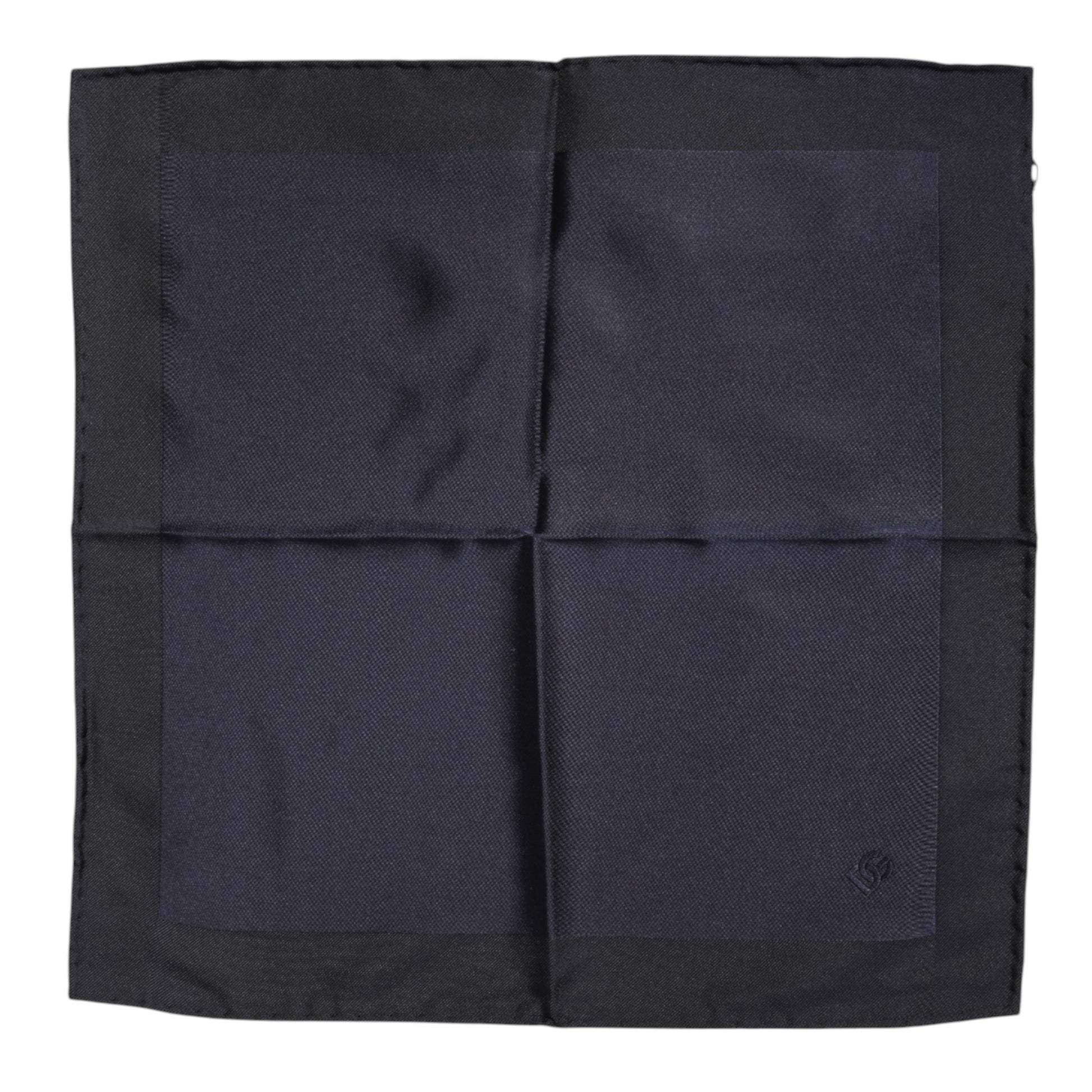 Dunkelblauer quadratischer Foulard aus Seide für Herren