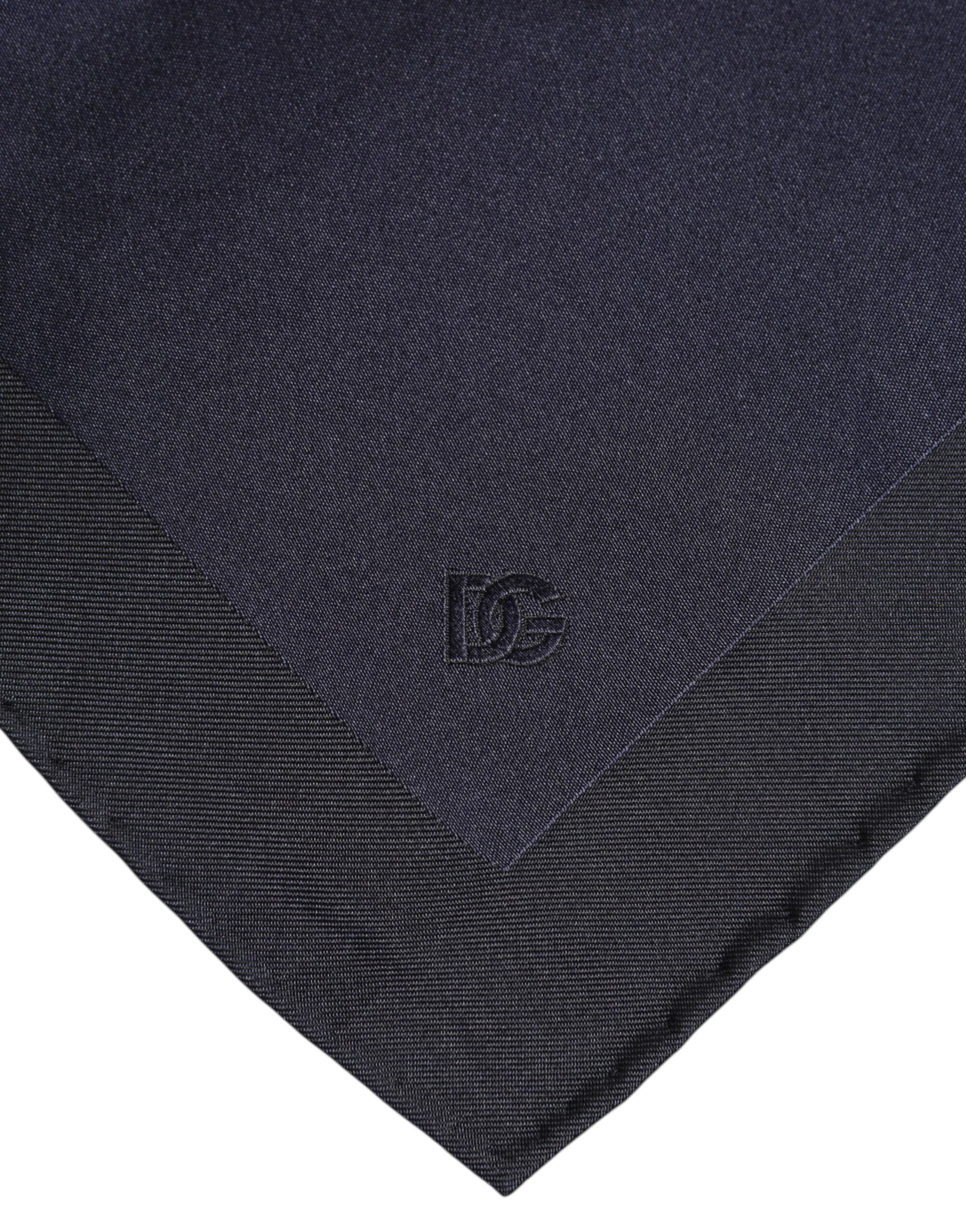 Dunkelblauer quadratischer Foulard aus Seide für Herren