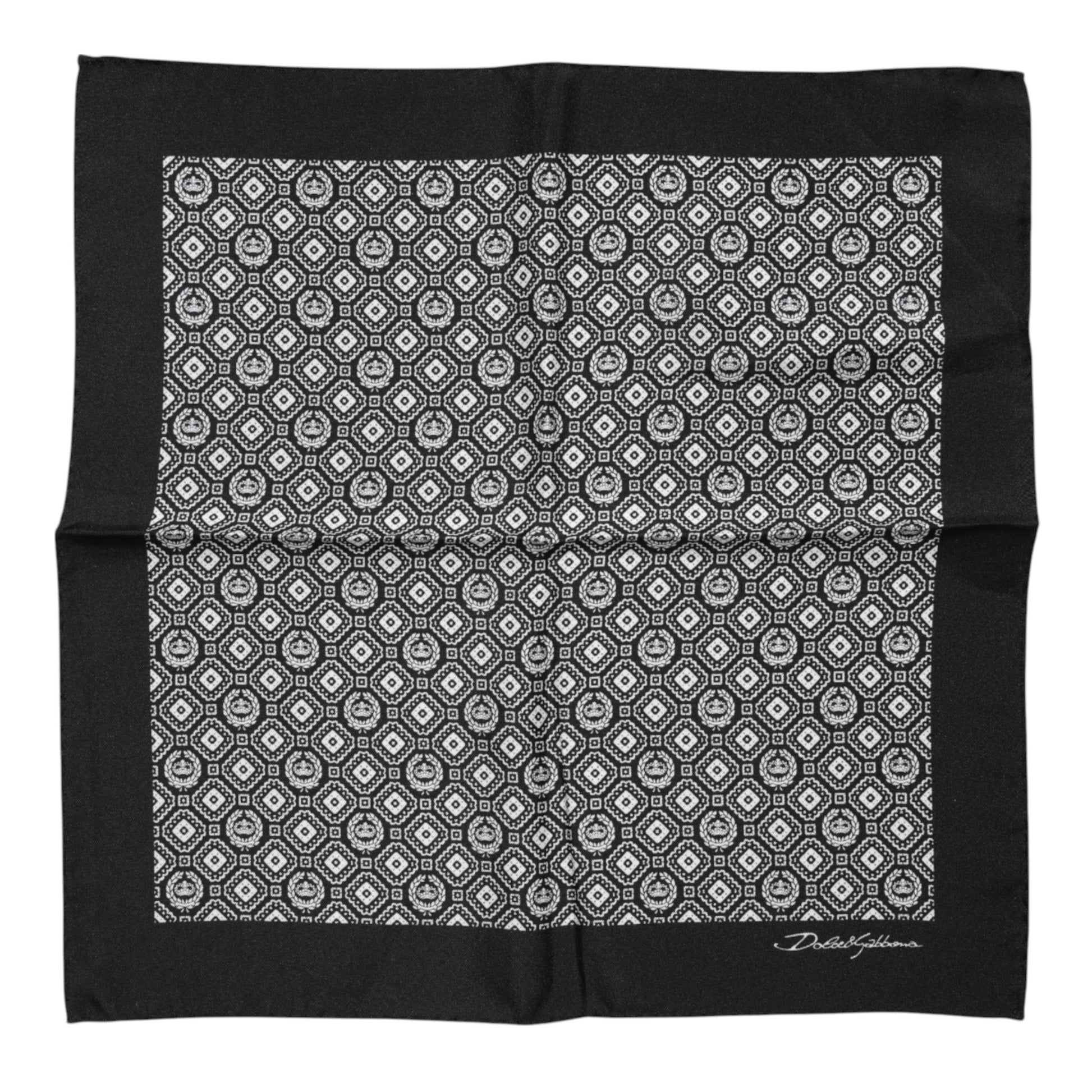 Schwarz-weiß gemusterter quadratischer Foulard-Schal
