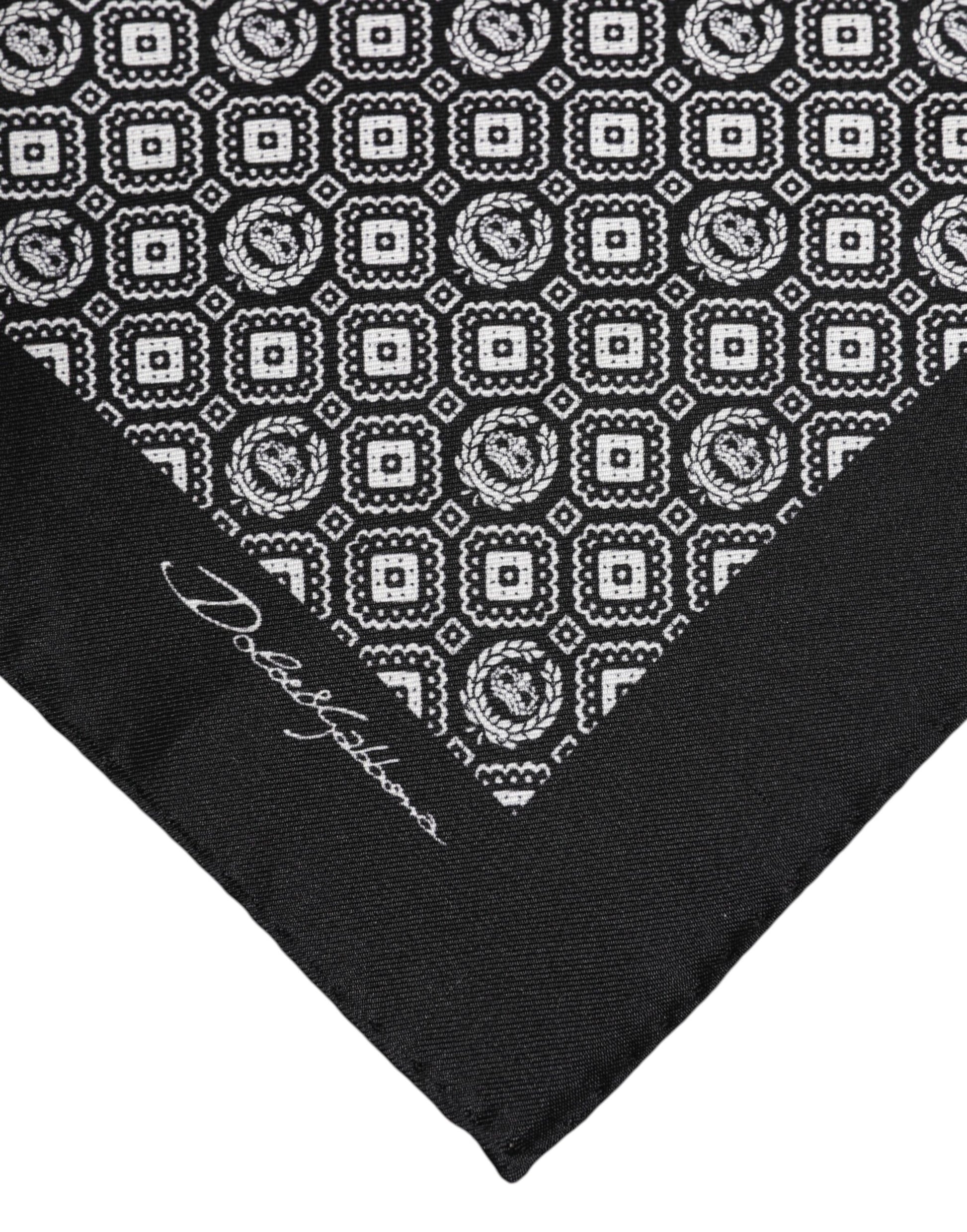 Schwarz-weiß gemusterter quadratischer Foulard-Schal