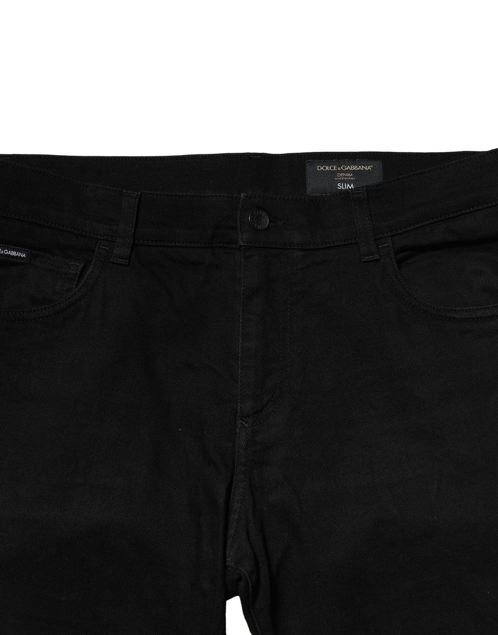 Dolce & Gabbana Black Cotton Tattered Slim Fit Men Denim Jeans
