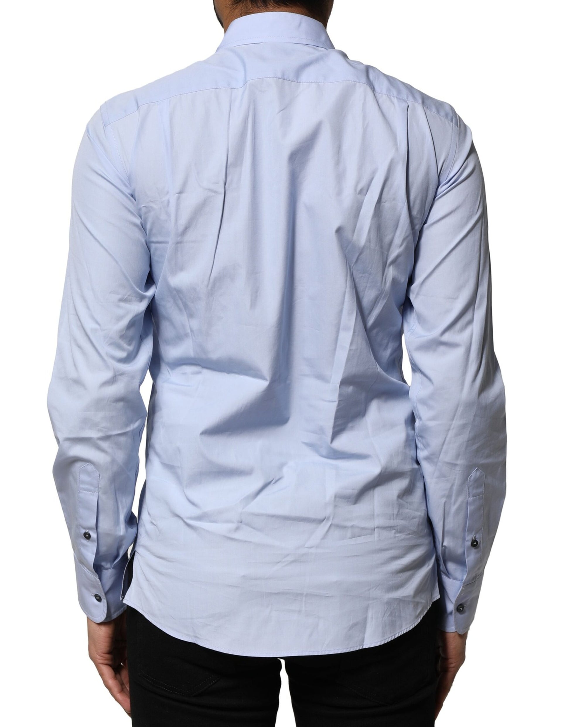Dolce & Gabbana Light Blue Cotton Long Sleeves Dress Shirt