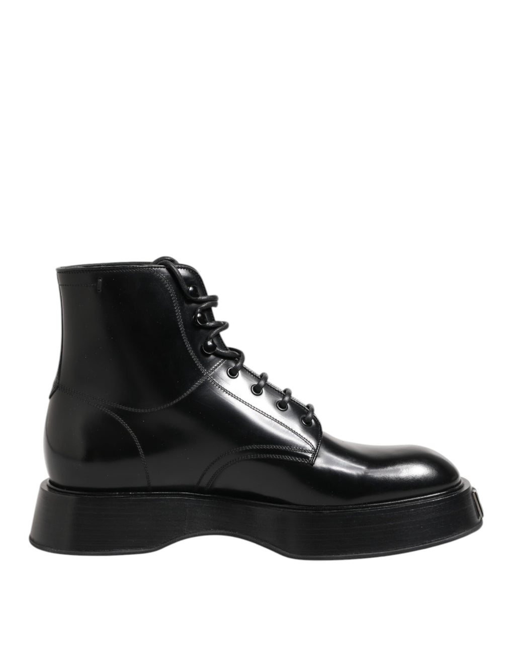 Schwarze Stiefeletten aus Leder mit Logo und Schnürung
