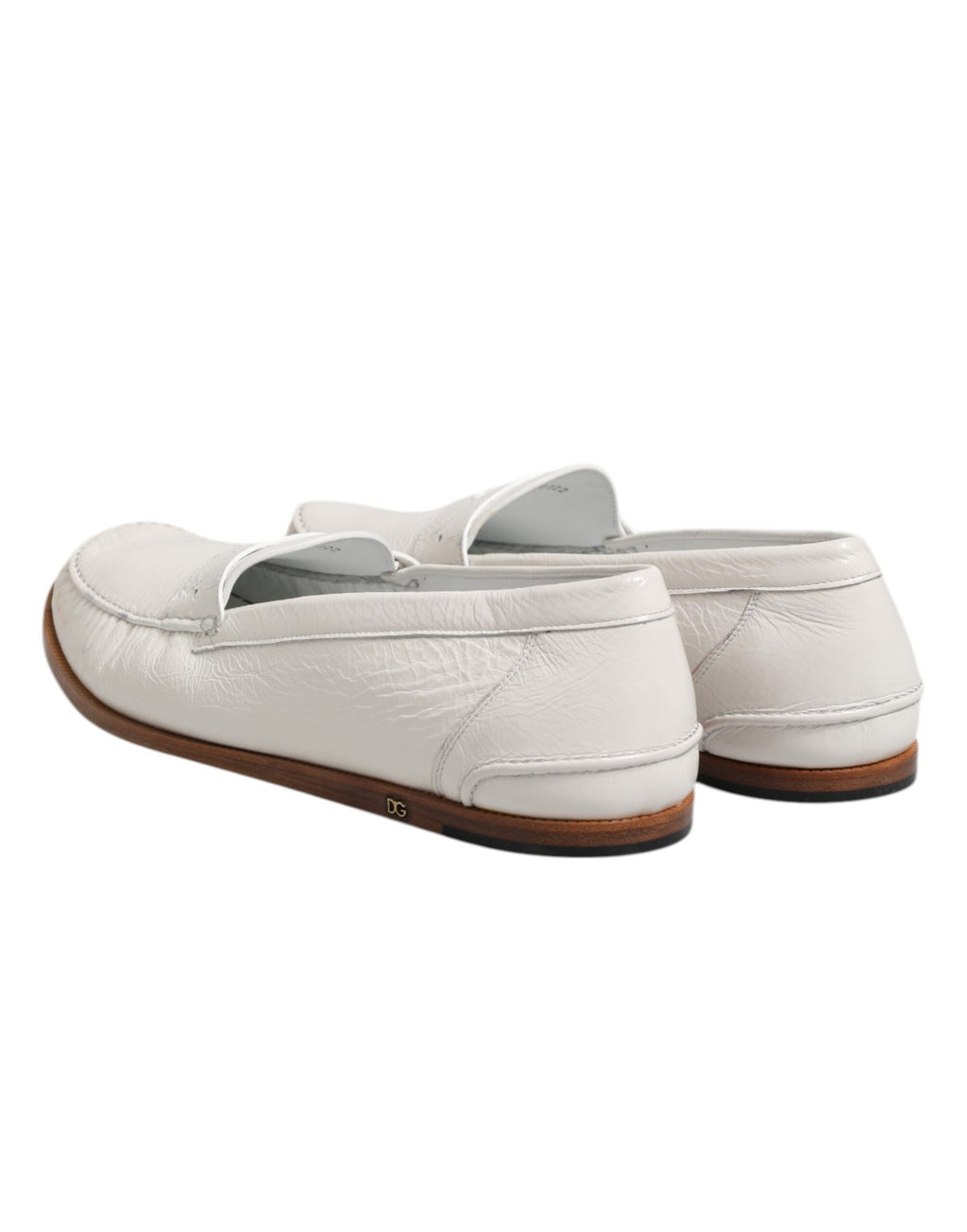 Weiße Leder-Loafer, Mokassins, Slipper