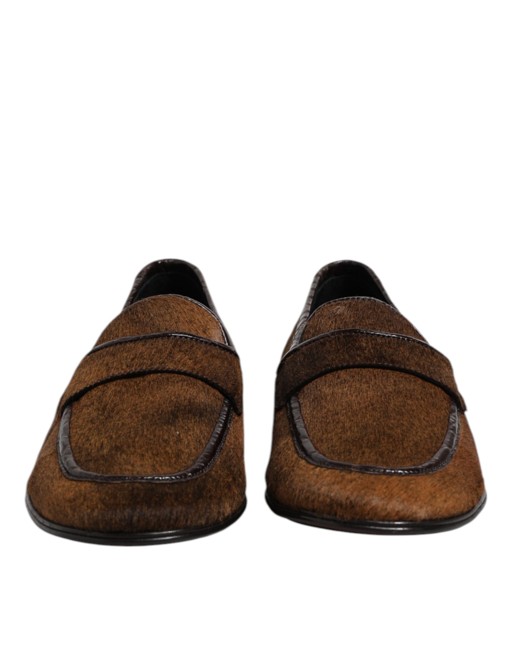 Braune Slipper aus Leder für Herren