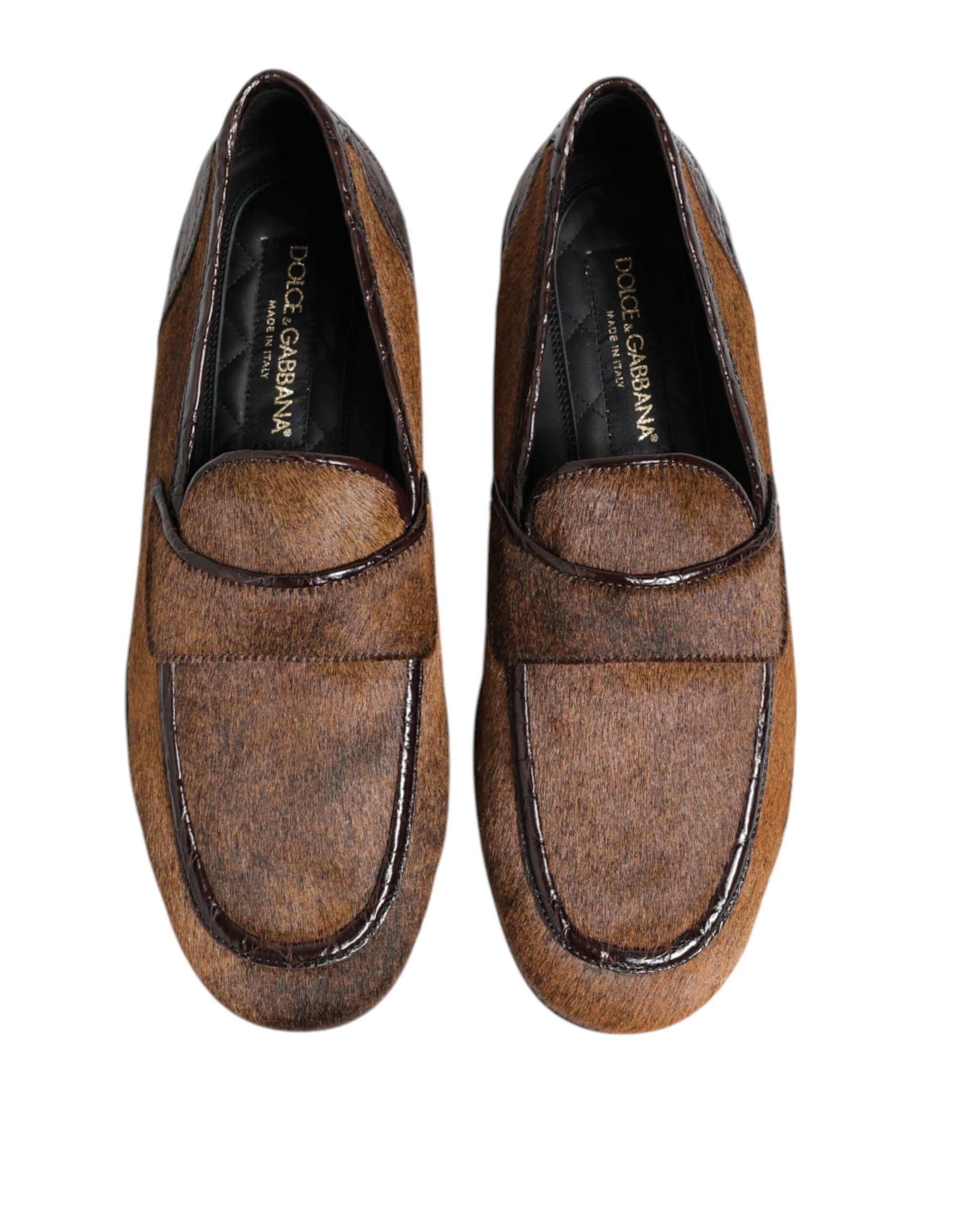 Braune Slipper aus Leder für Herren