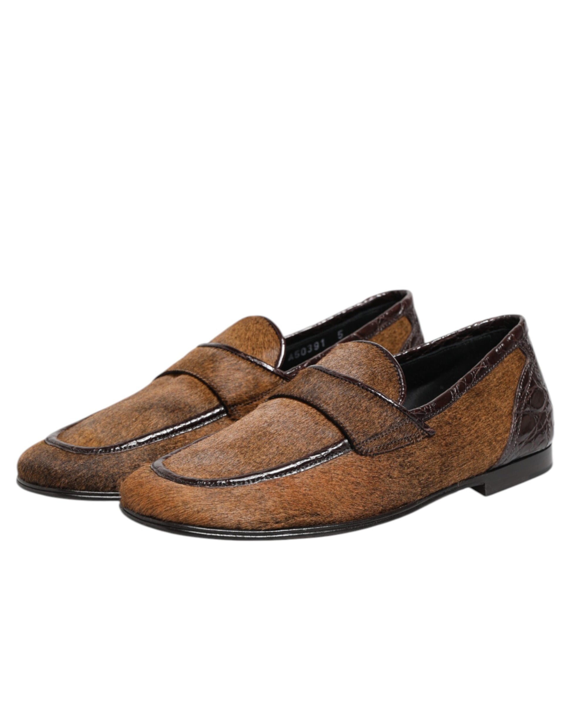 Braune Slipper aus Leder für Herren