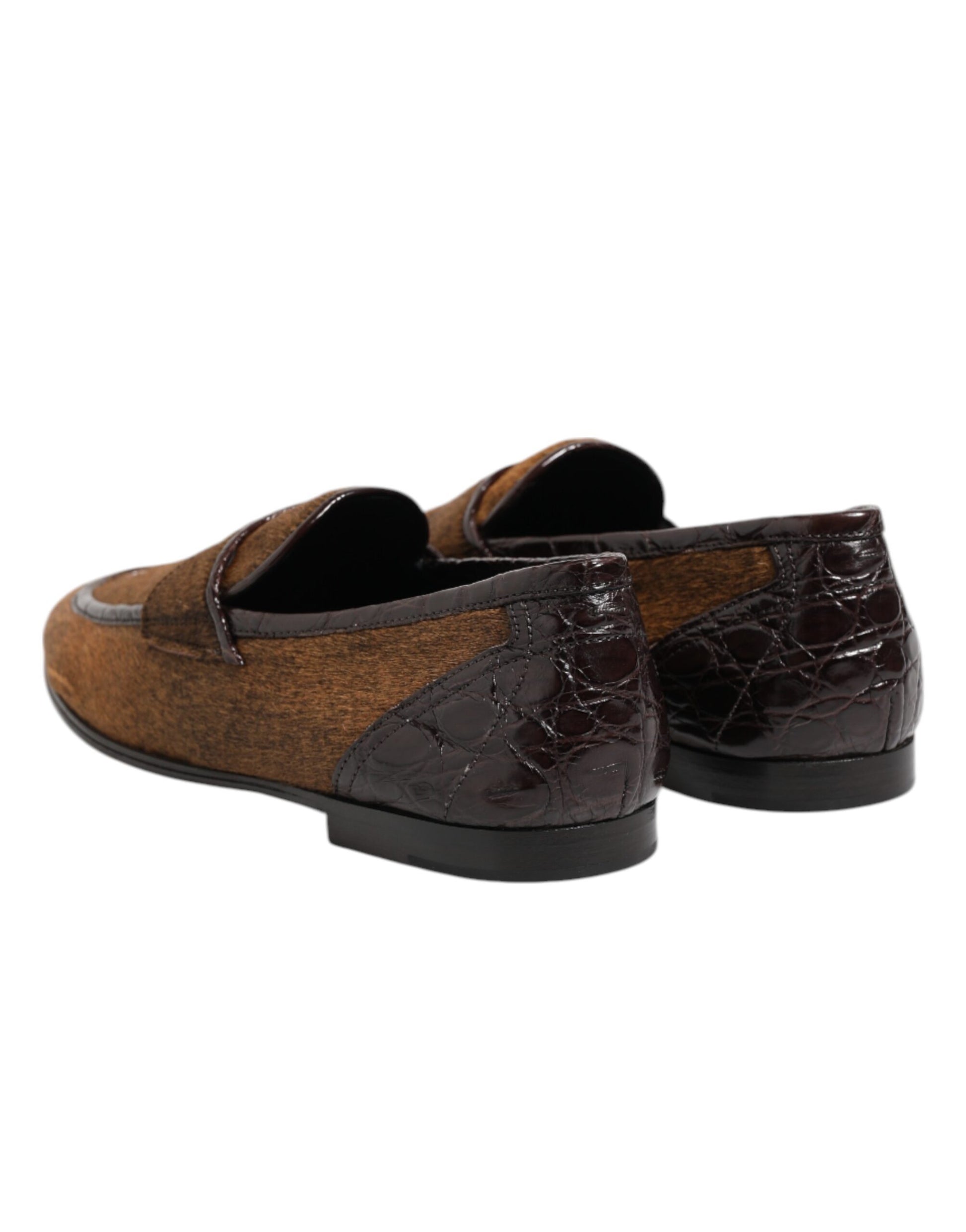 Braune Slipper aus Leder für Herren