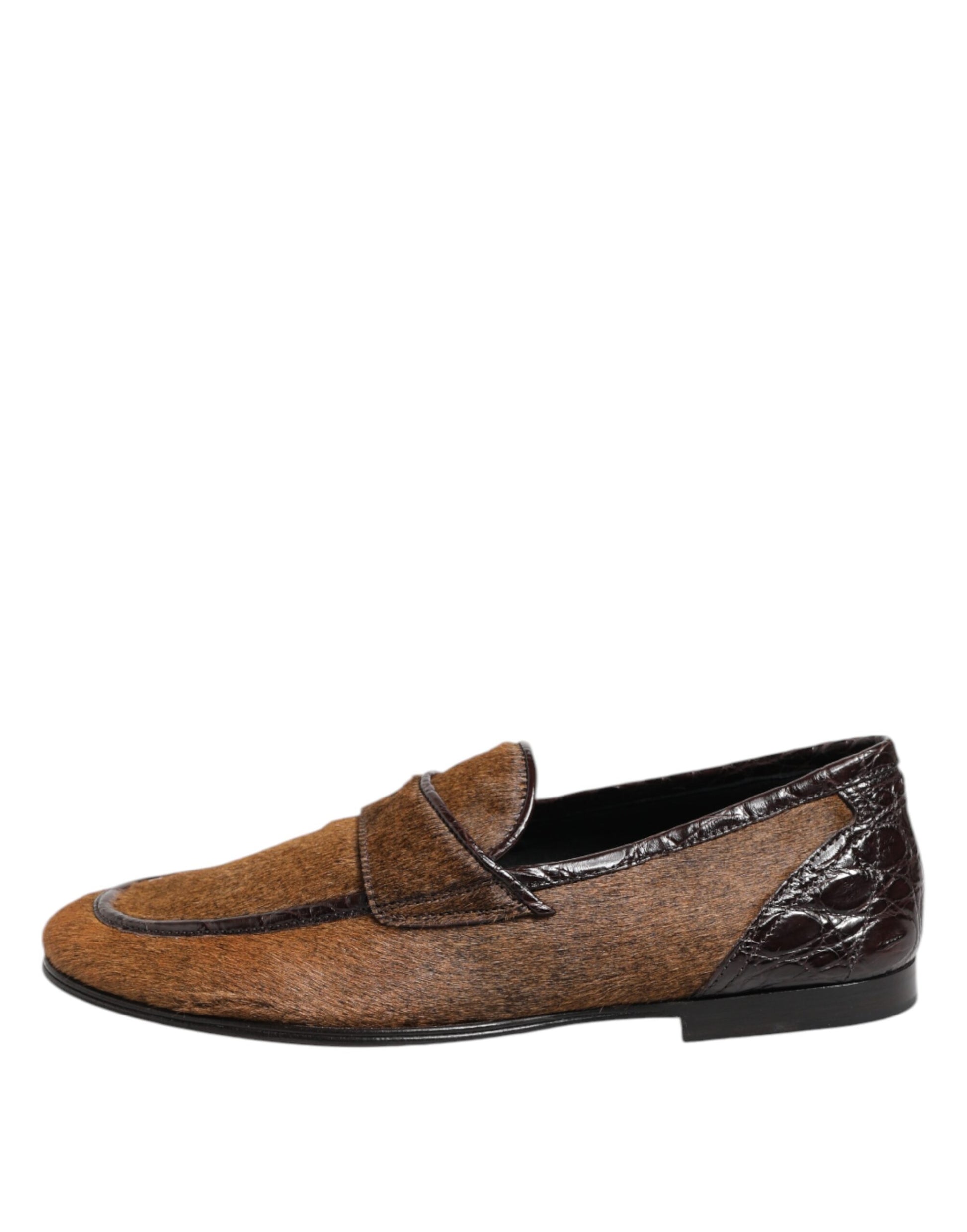 Braune Slipper aus Leder für Herren