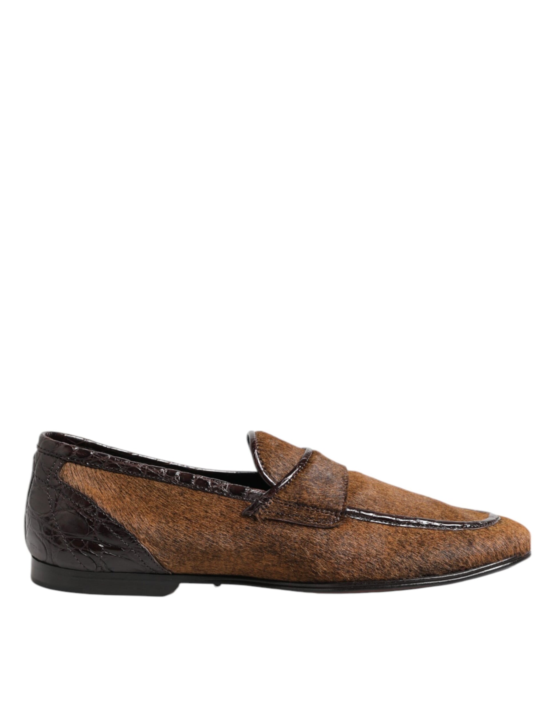 Braune Slipper aus Leder für Herren