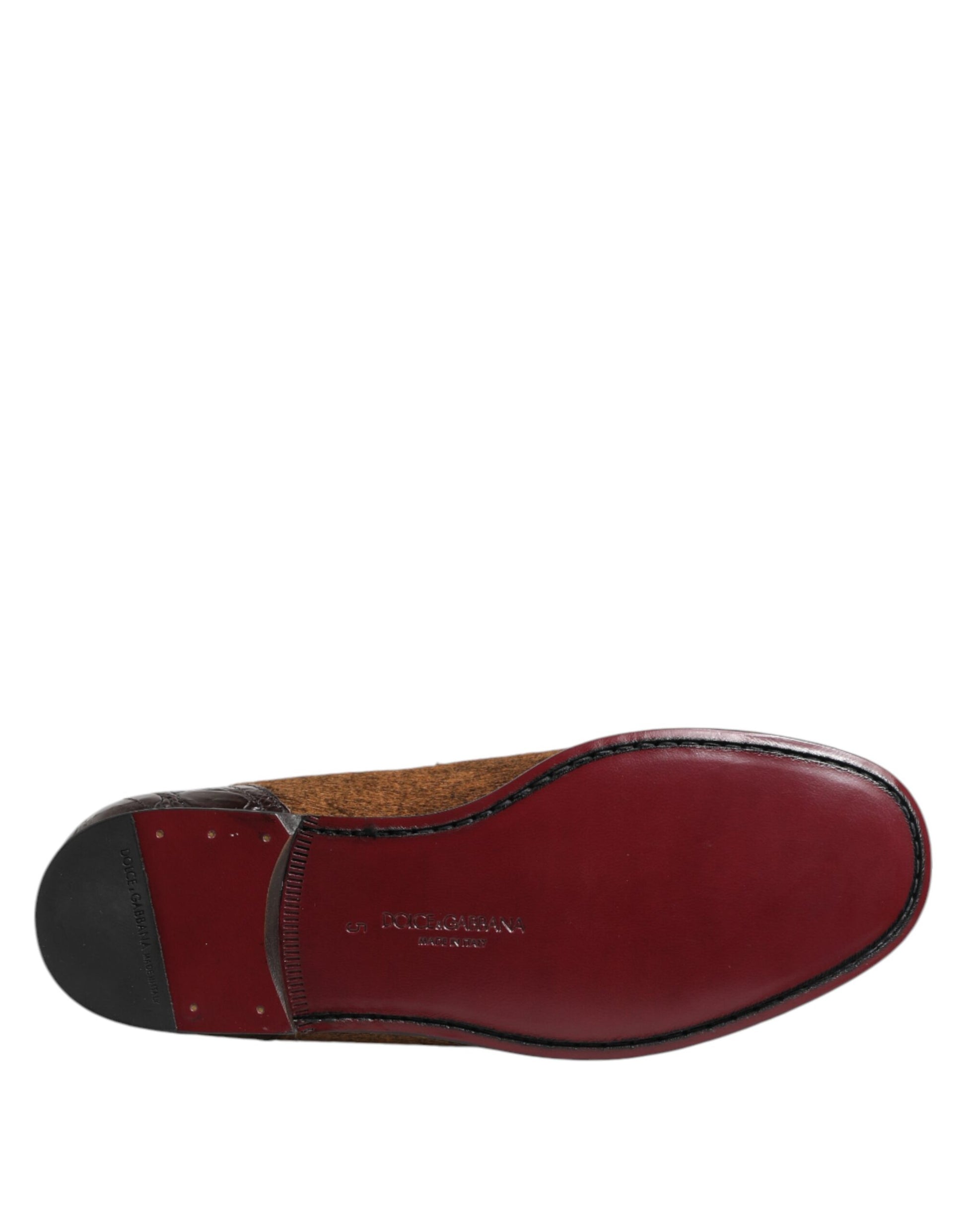 Braune Slipper aus Leder für Herren