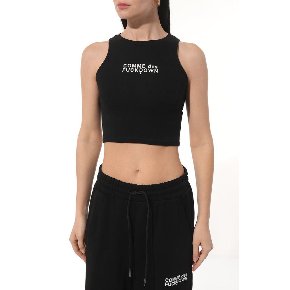 Schwarze Baumwolloberteile und T-Shirts