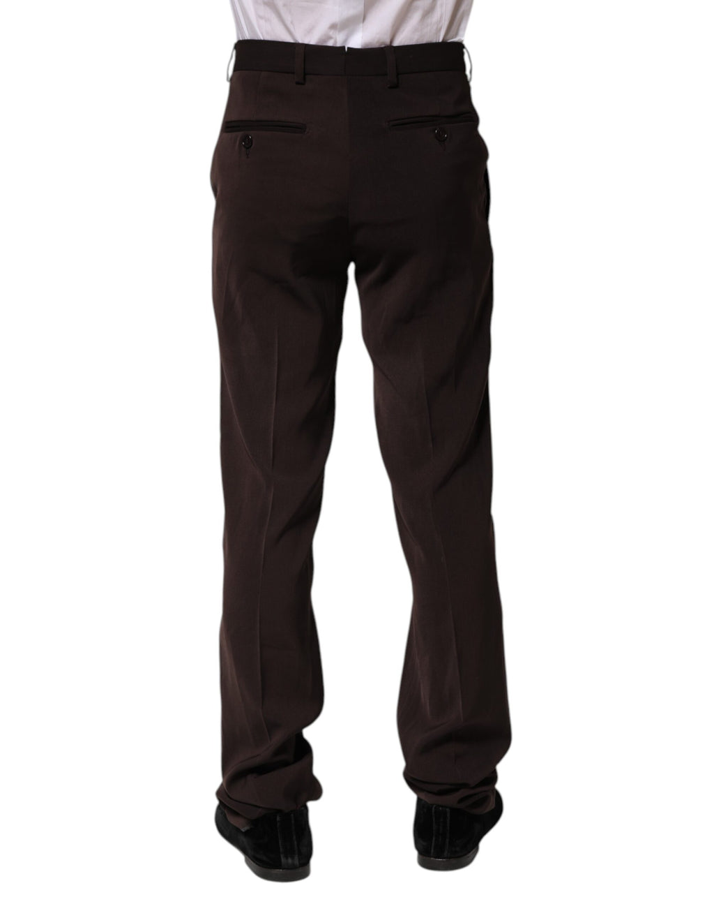 Dunkelbraune formelle Anzughose mit mittlerer Taille