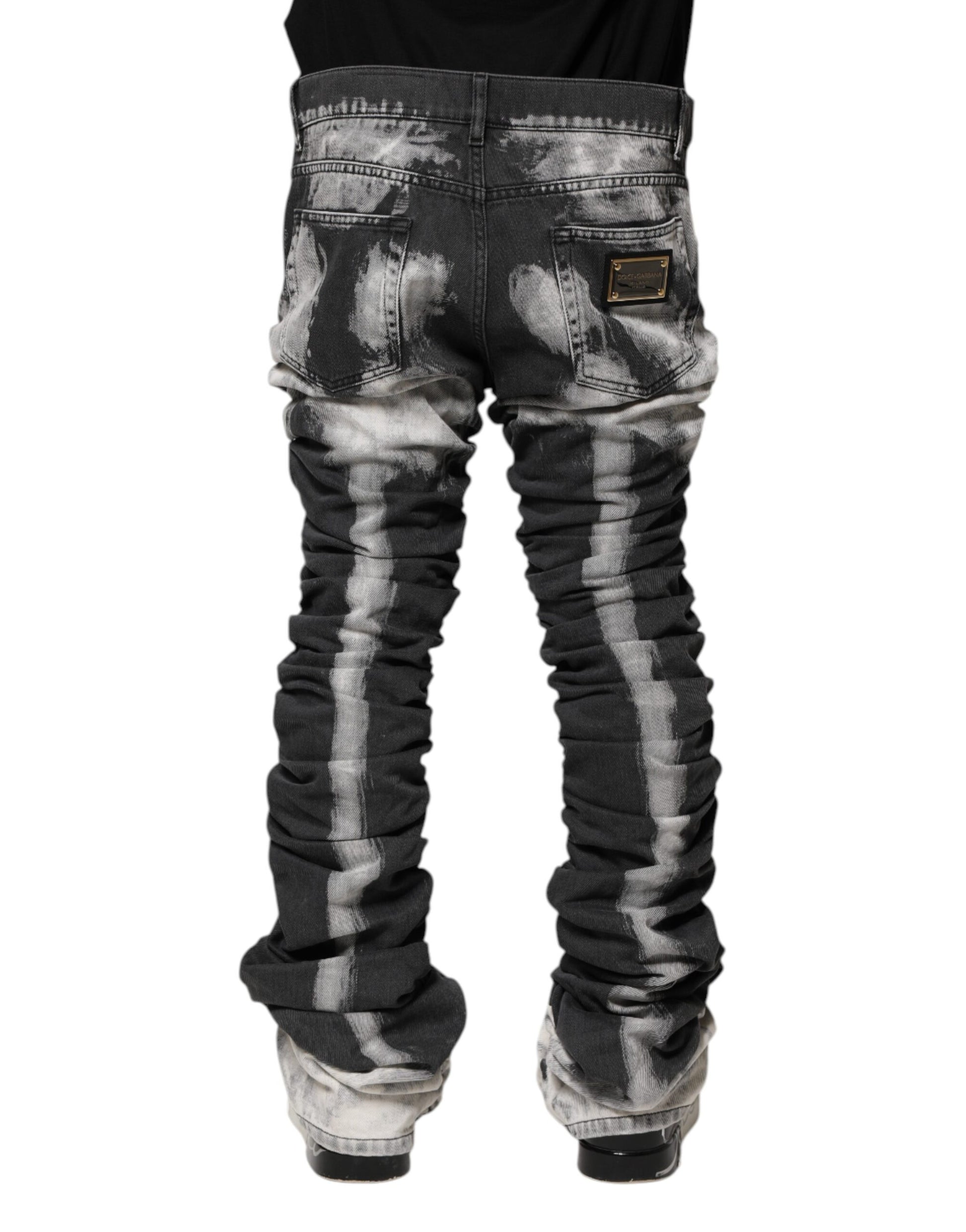 Dolce & Gabbana Black Tie Dye Straight Denim Jeans