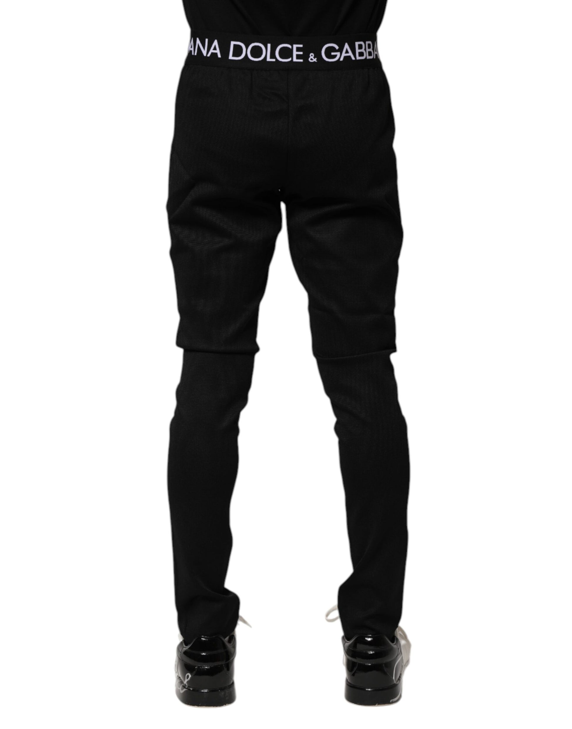 Dolce & Gabbana Black Nylon Skinny Men Jogger Pants