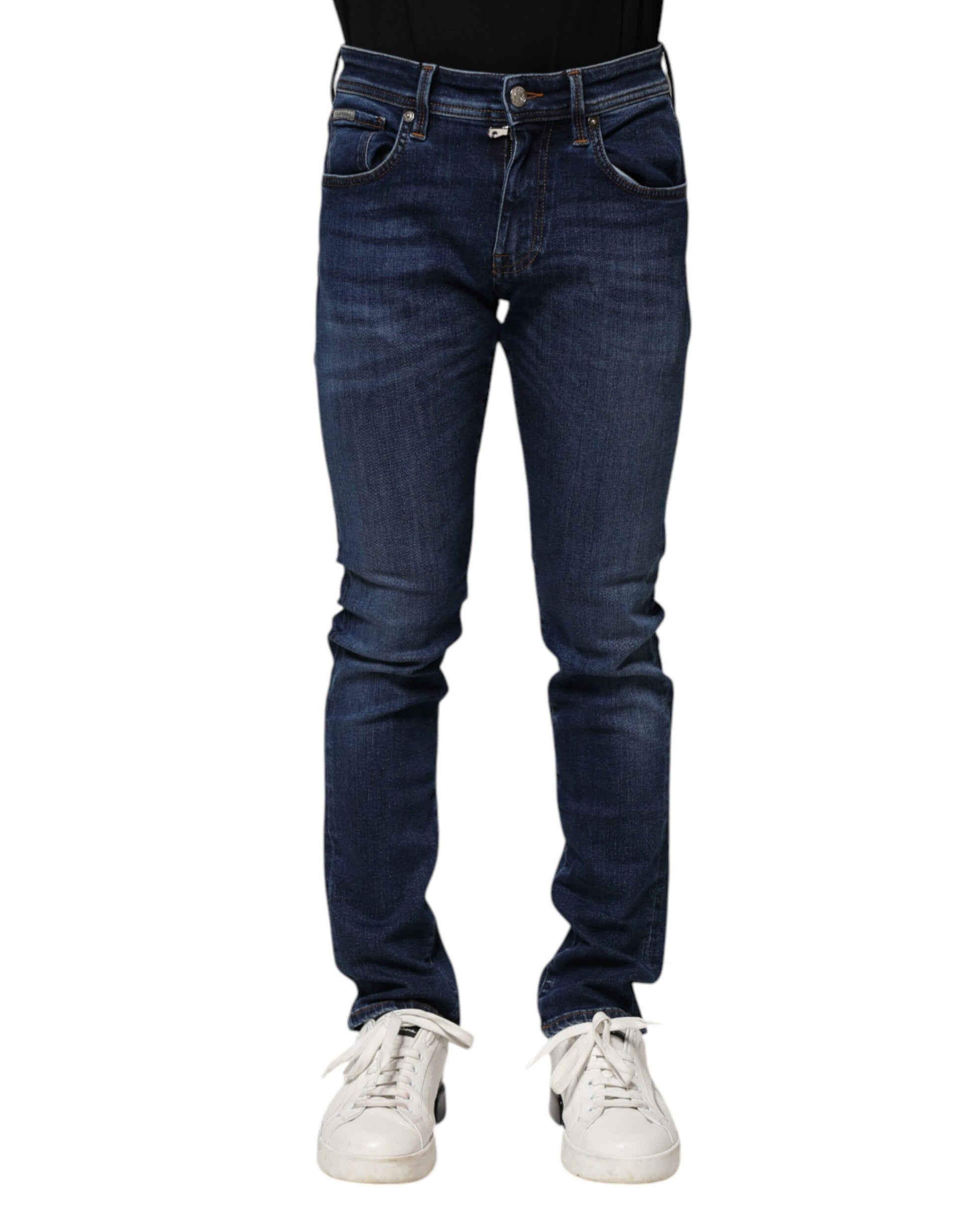 Dolce & Gabbana Dark Blue Cotton Skinny Denim Jeans