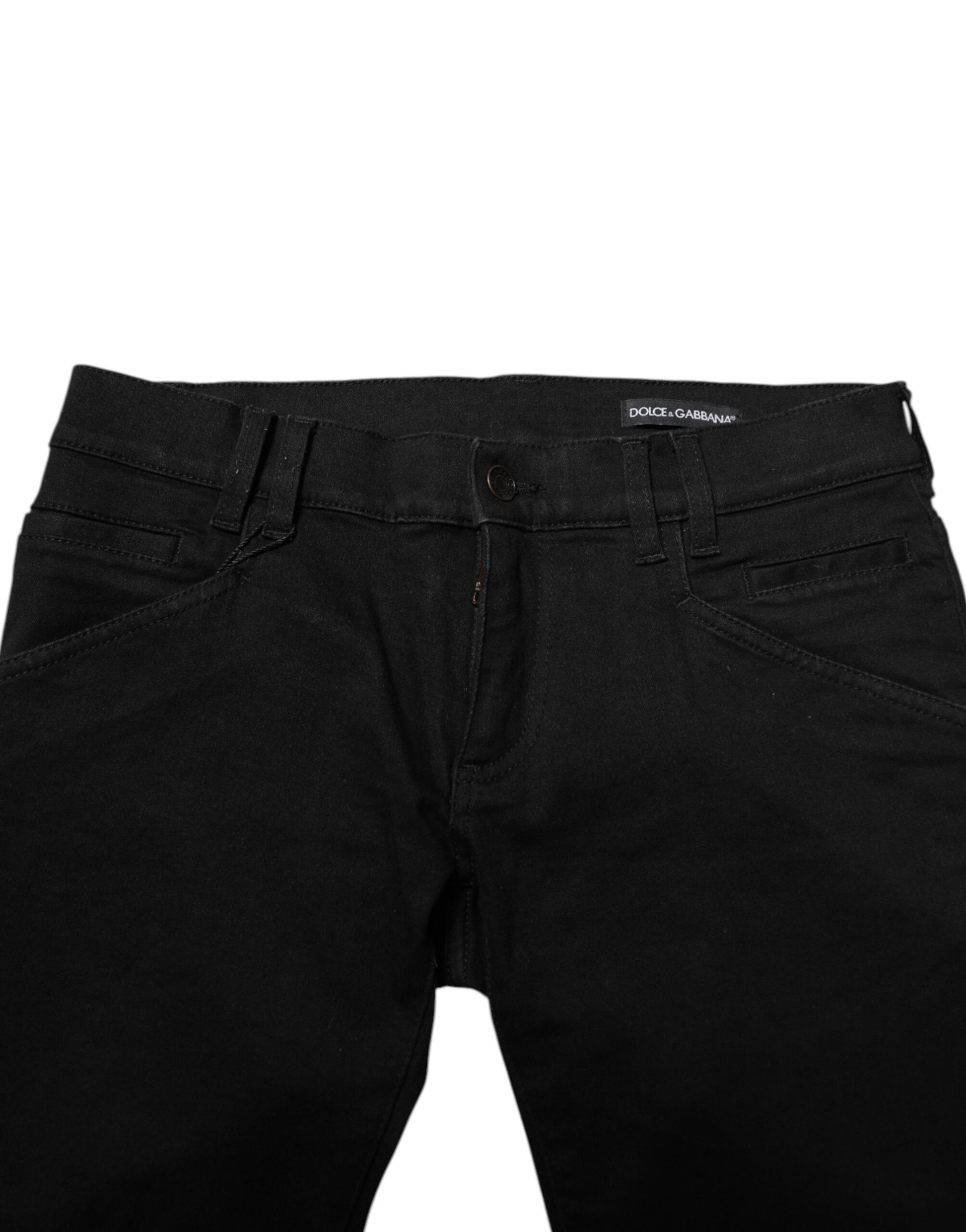 Dolce & Gabbana Black Cotton Skinny Men Denim Jeans