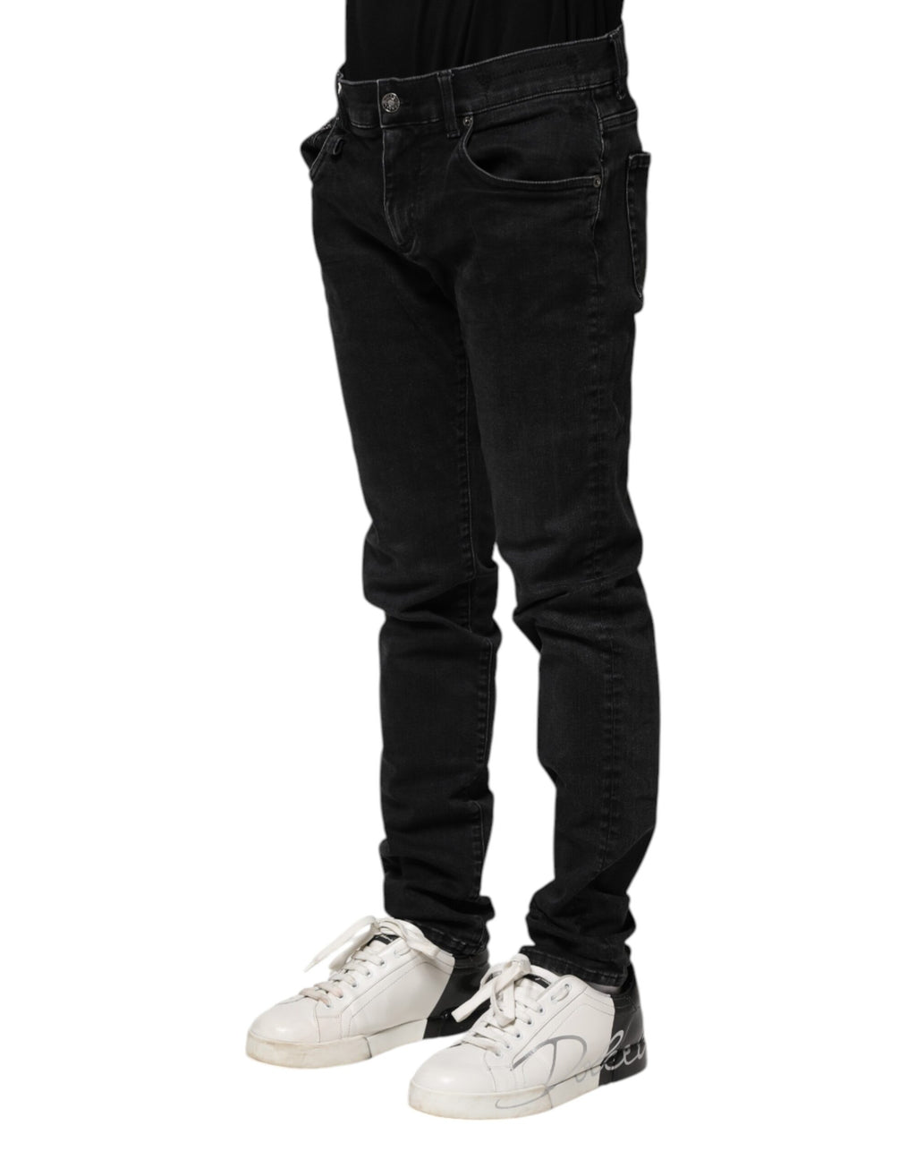 Schwarze Skinny Jeans aus Baumwolle für Herren