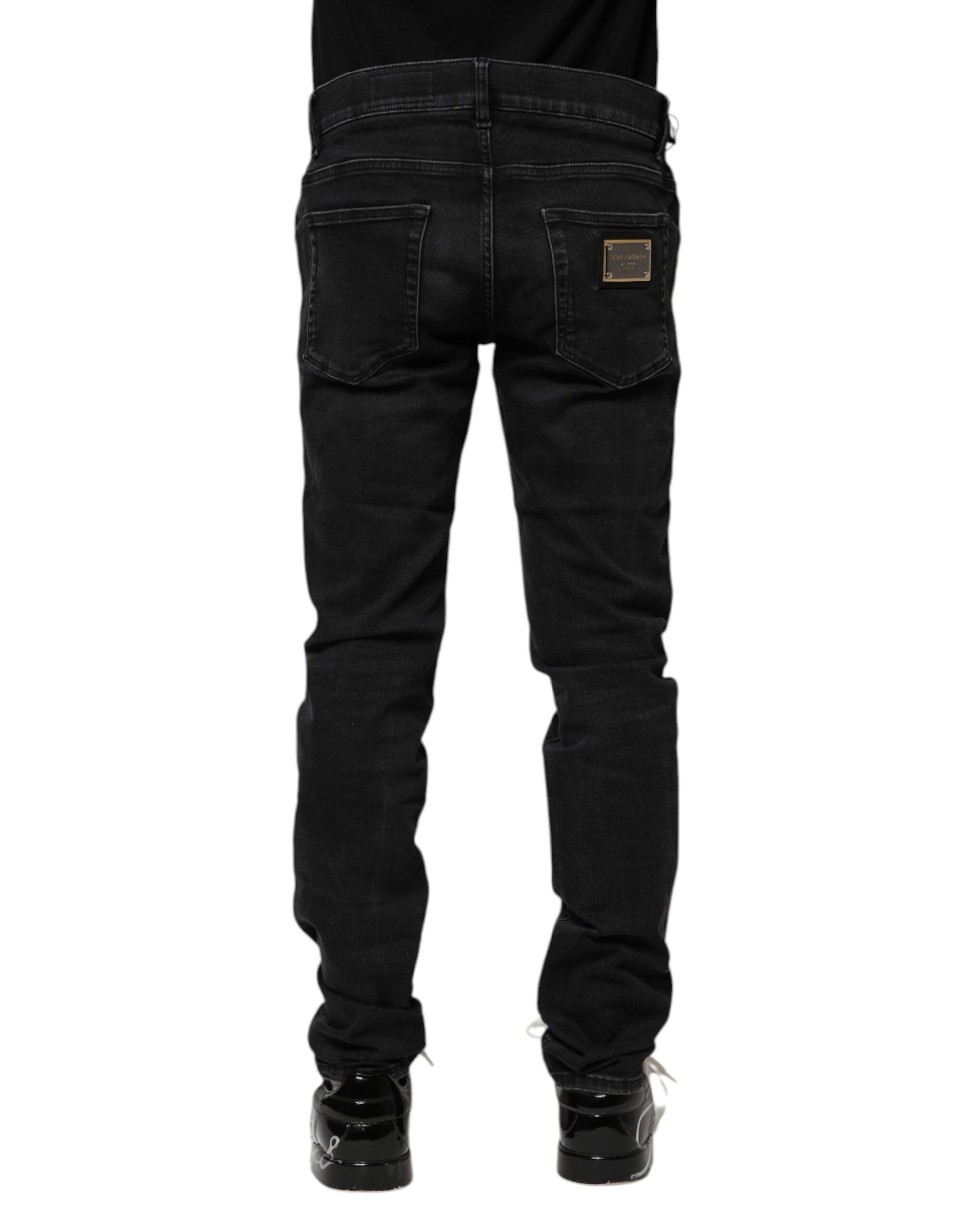 Schwarze Skinny Jeans aus Baumwolle für Herren