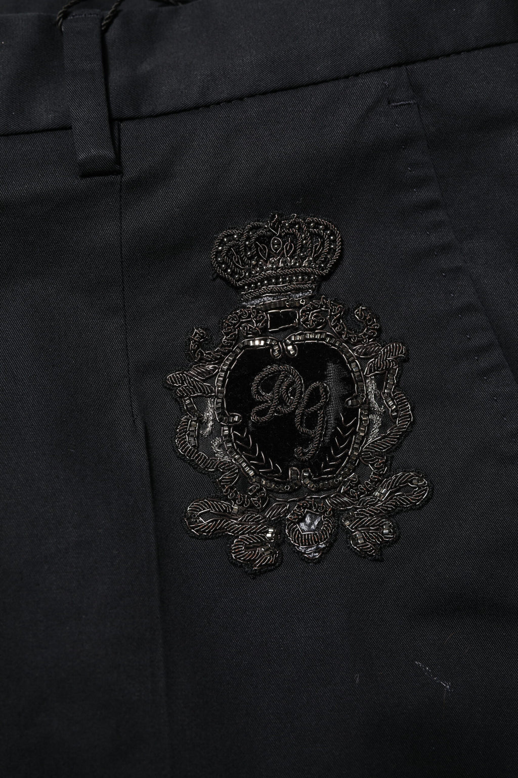 Dunkelblaue Anzughose aus Baumwolle mit Logo