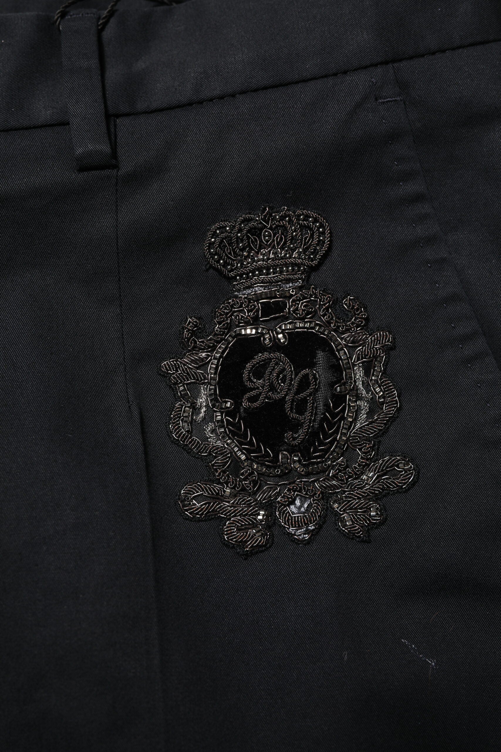 Dunkelblaue Anzughose aus Baumwolle mit Logo