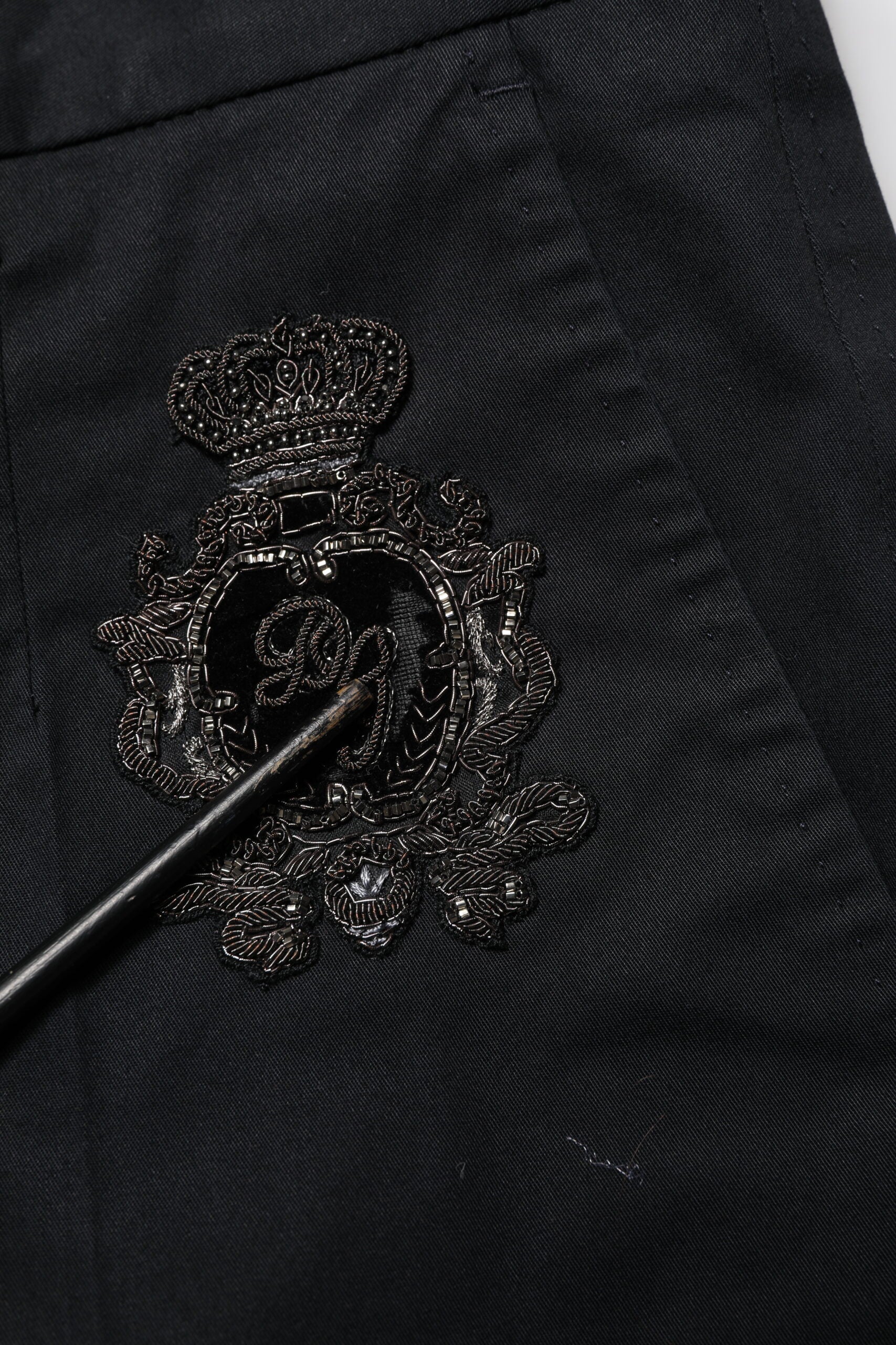 Dunkelblaue Anzughose aus Baumwolle mit Logo
