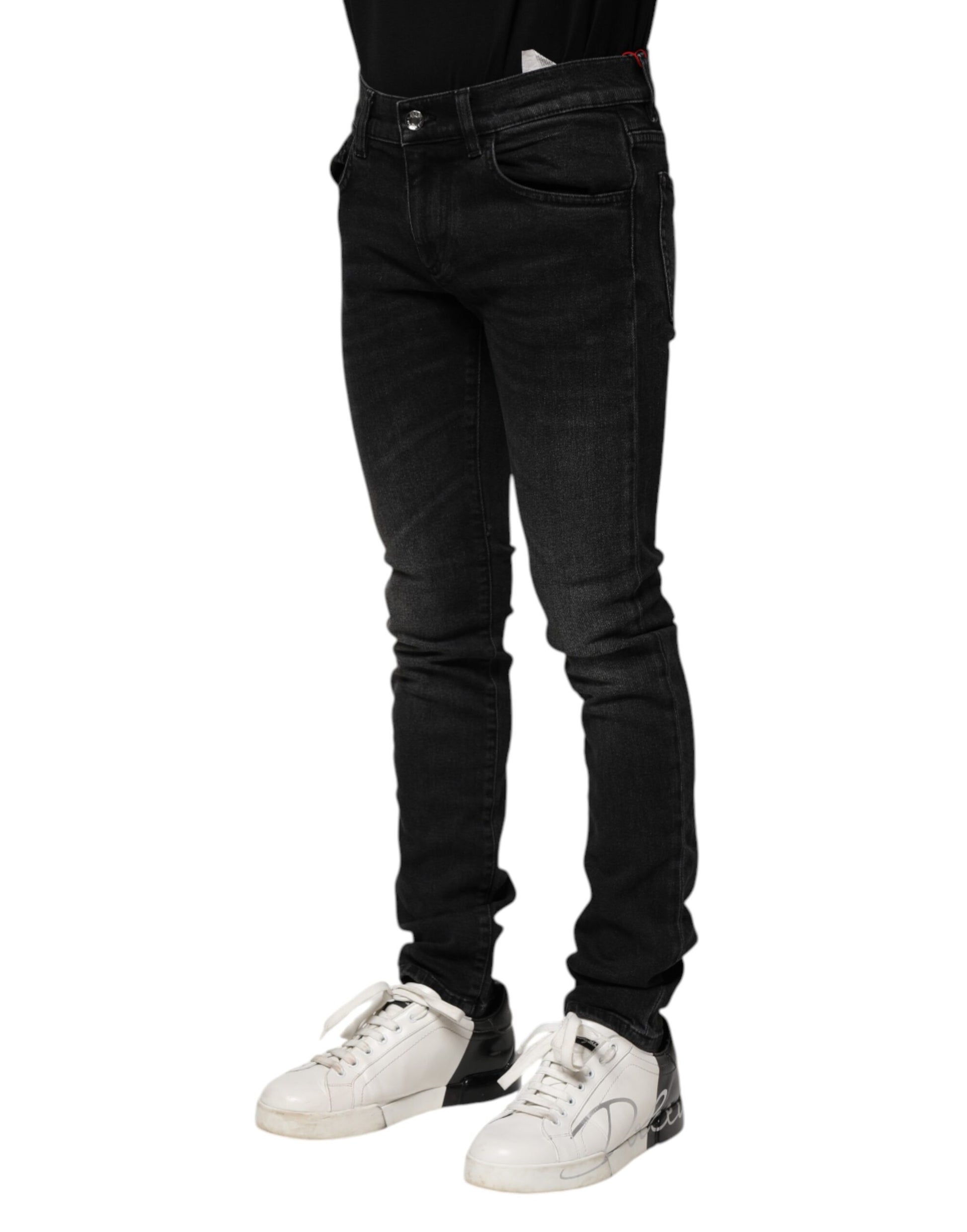 Schwarze Skinny Jeans aus Baumwolle für Herren