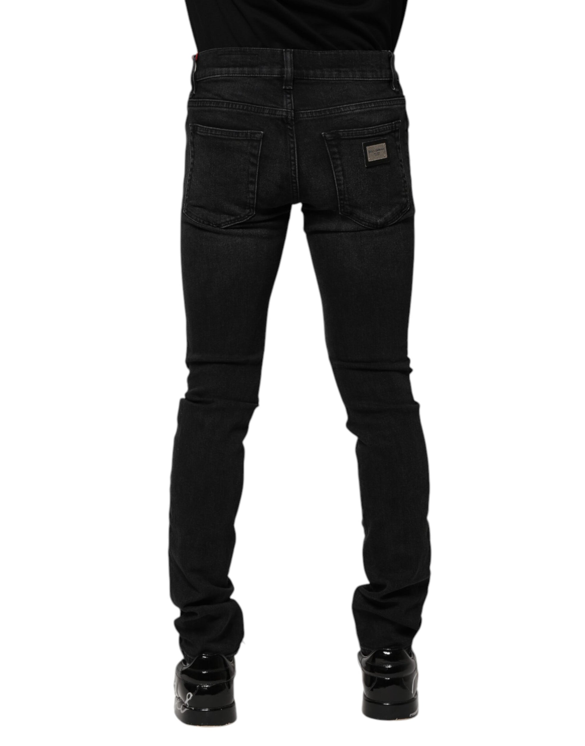 Schwarze Skinny Jeans aus Baumwolle für Herren