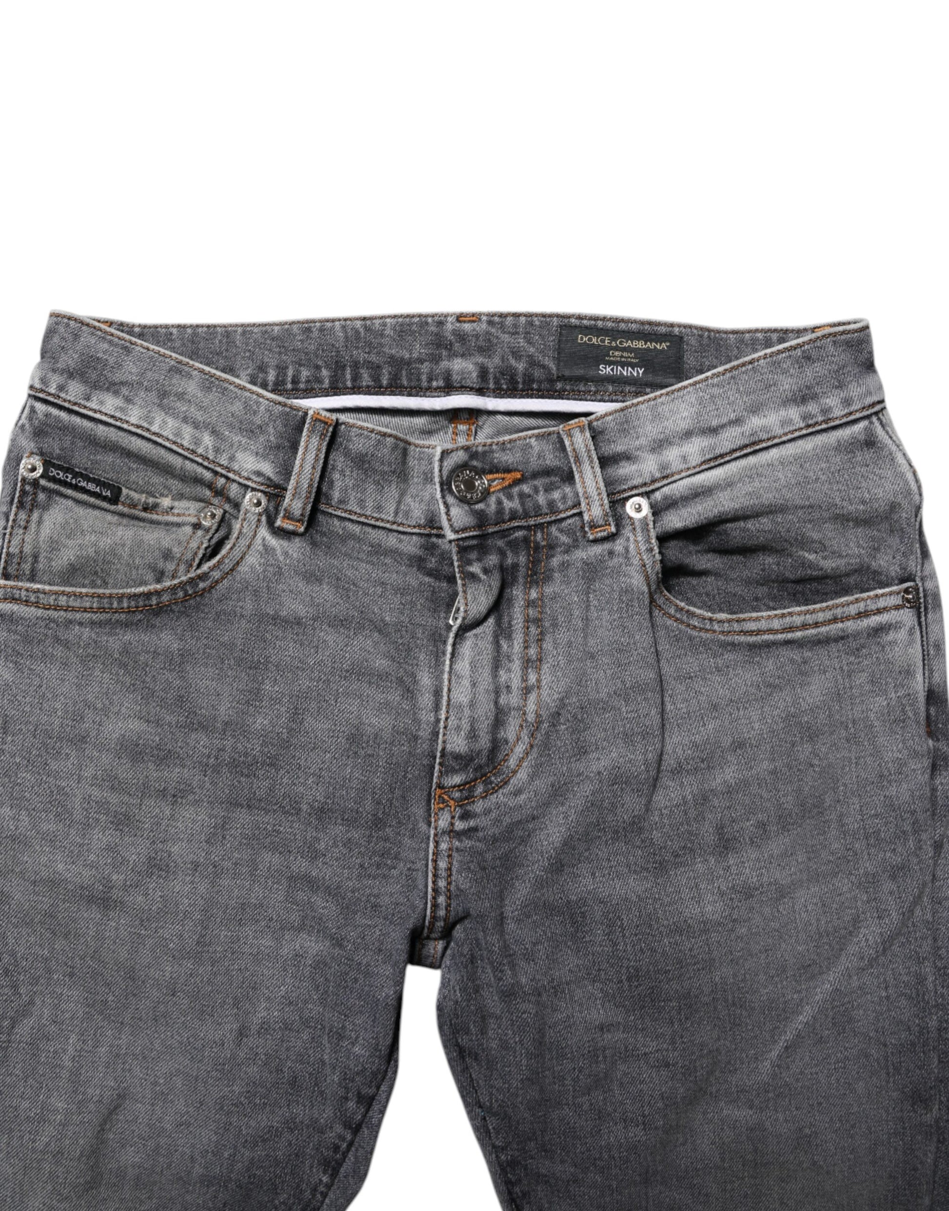Graue Skinny Jeans aus Baumwolle für Herren