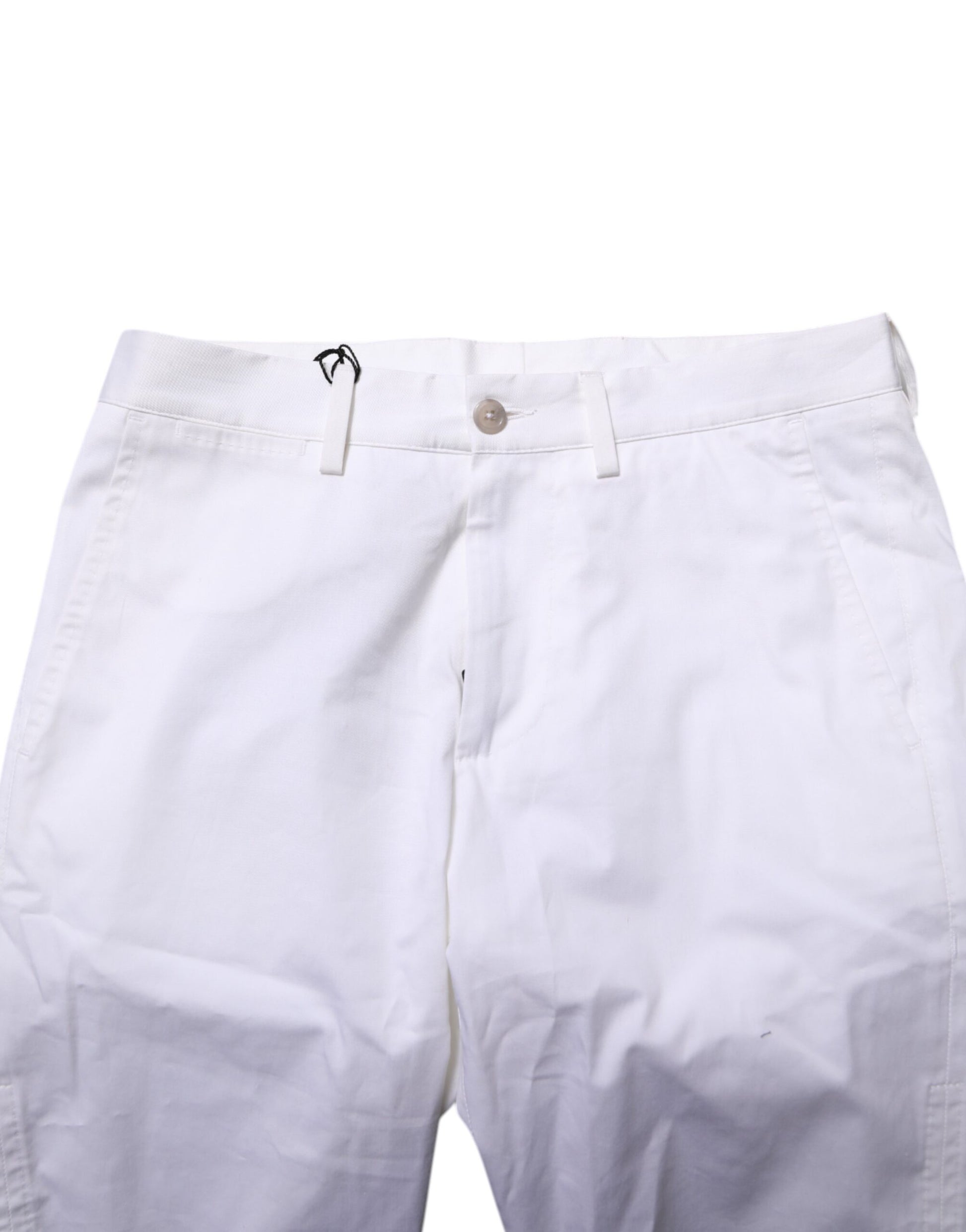 Dolce & Gabbana White Cotton Stretch Men Denim Bermuda Shorts