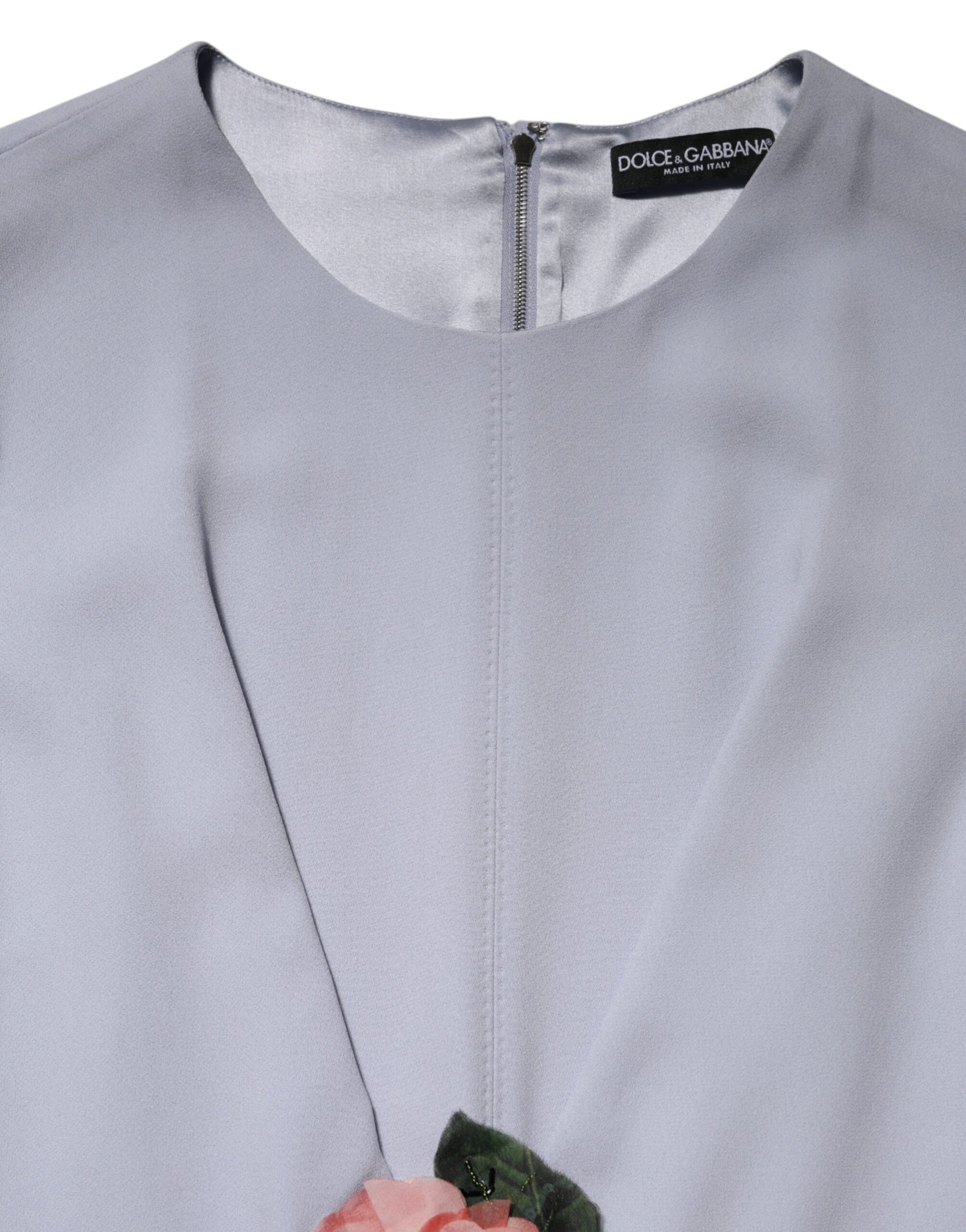 Dolce & Gabbana Gray Viscose ShortSleeve Sheath Midi Dress