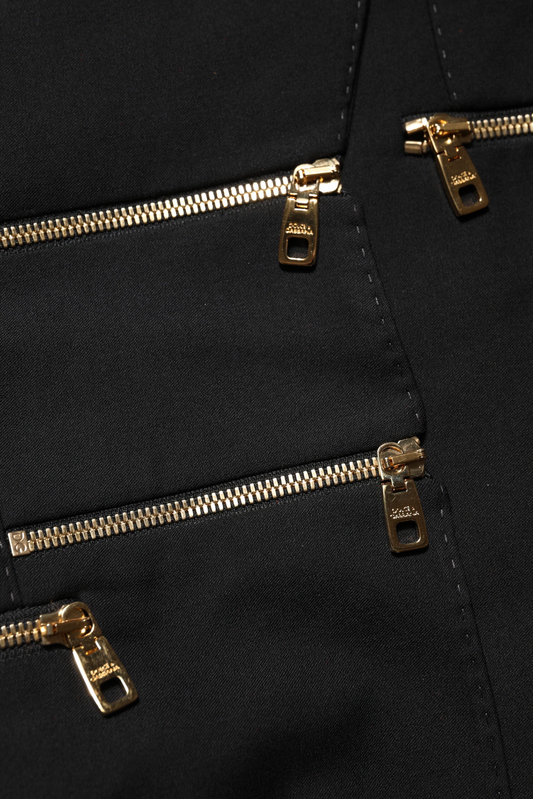 Dolce & Gabbana Black Wool Zipper Detailing Blazer Jacket