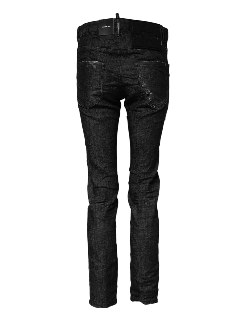 Schwarze Skinny Jeans aus verwaschener Baumwolle mit mittlerer Taille