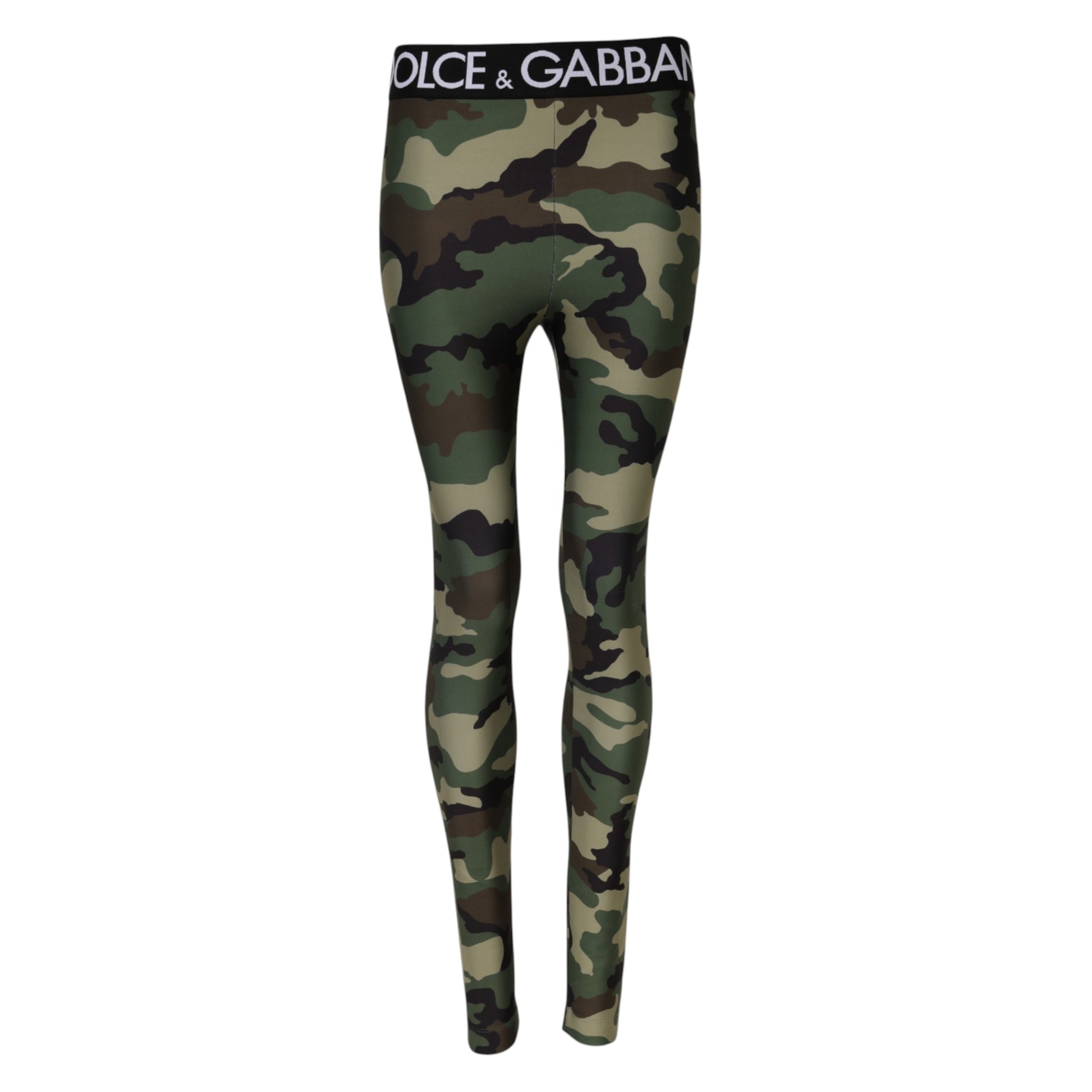 Dolce & Gabbana Multicolor Camouflage DG Waist Leggings Pants