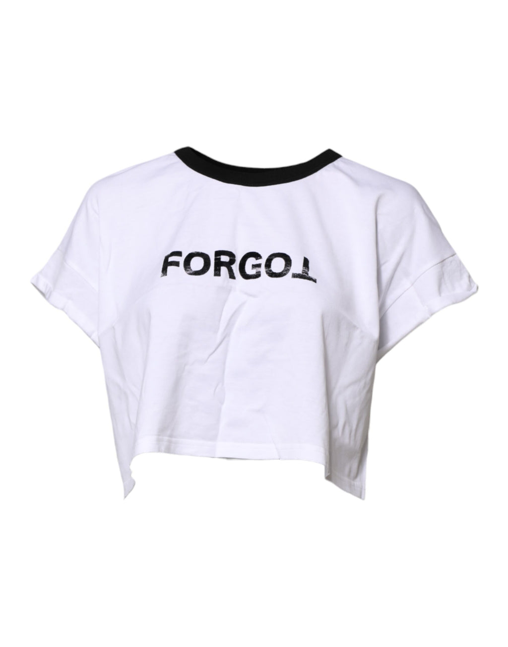 Weißes, kurzes T-Shirt mit Rundhalsausschnitt und Grafikdruck
