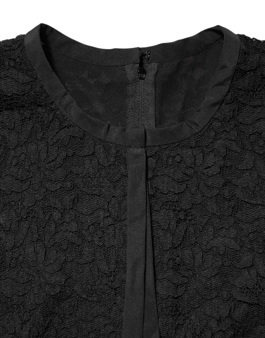 Black Nylon Lace Long Sleeve Blouse Top
