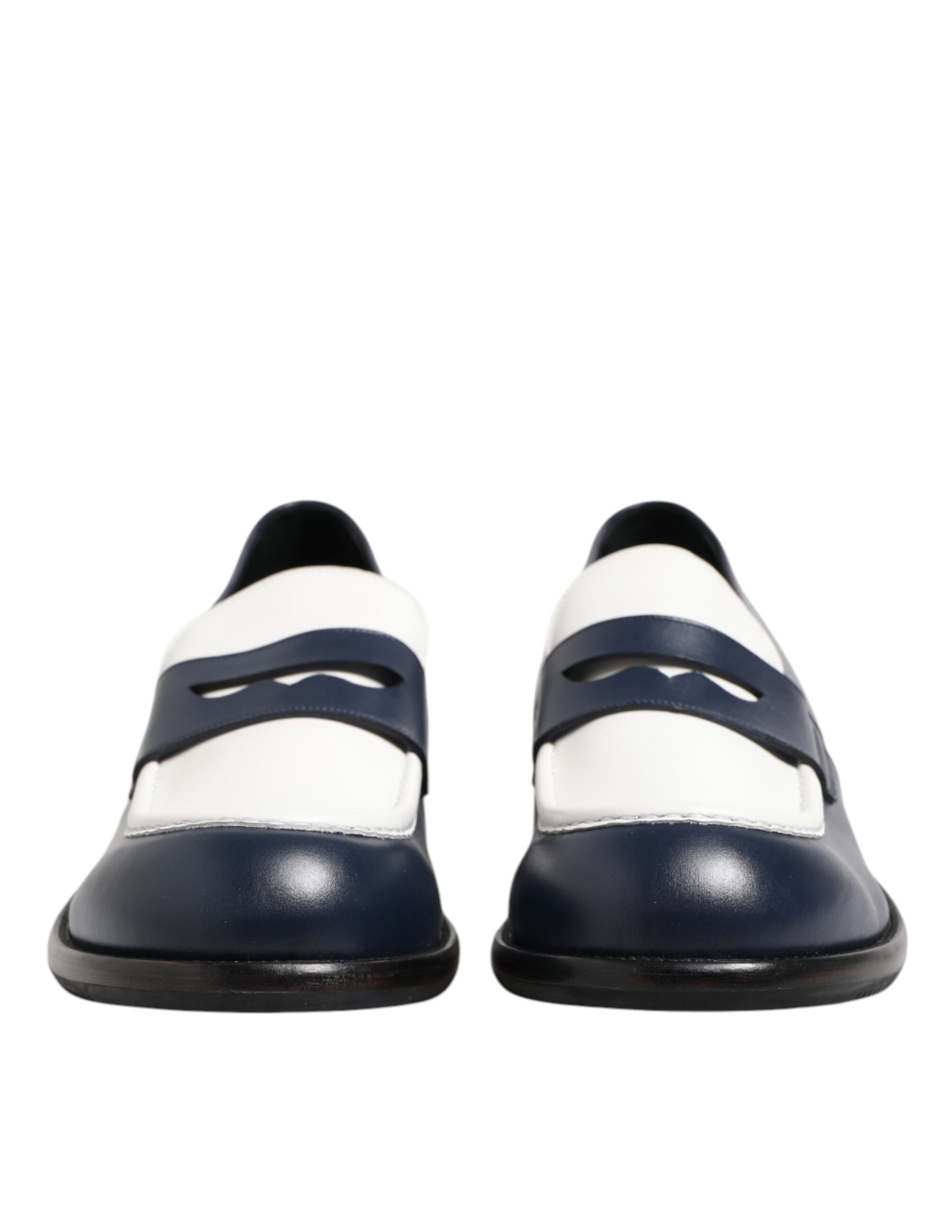 Schwarz-weiße Slipper aus Leder für Herren
